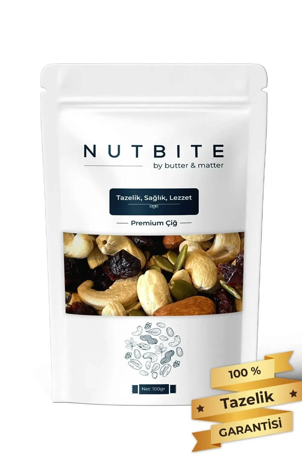 Gurme Mix 100gr - %100 Doğal - Çiğ Kaju, Turna Yemişi, Çiğ Badem,