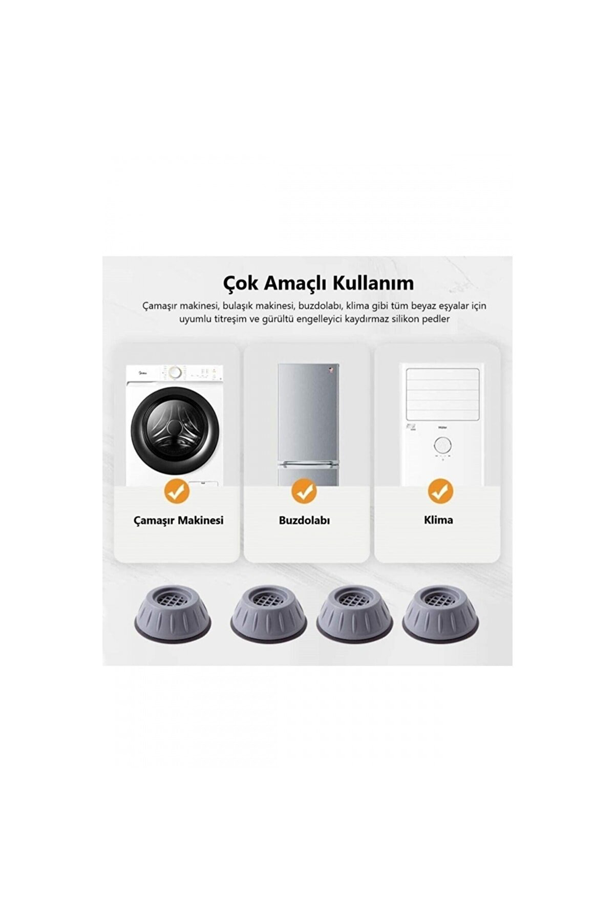 Just Cheap Store Gürültü Engelleyici Ve Kaymaz Titreşim Önleyici Kauçuk Ayak Pedle