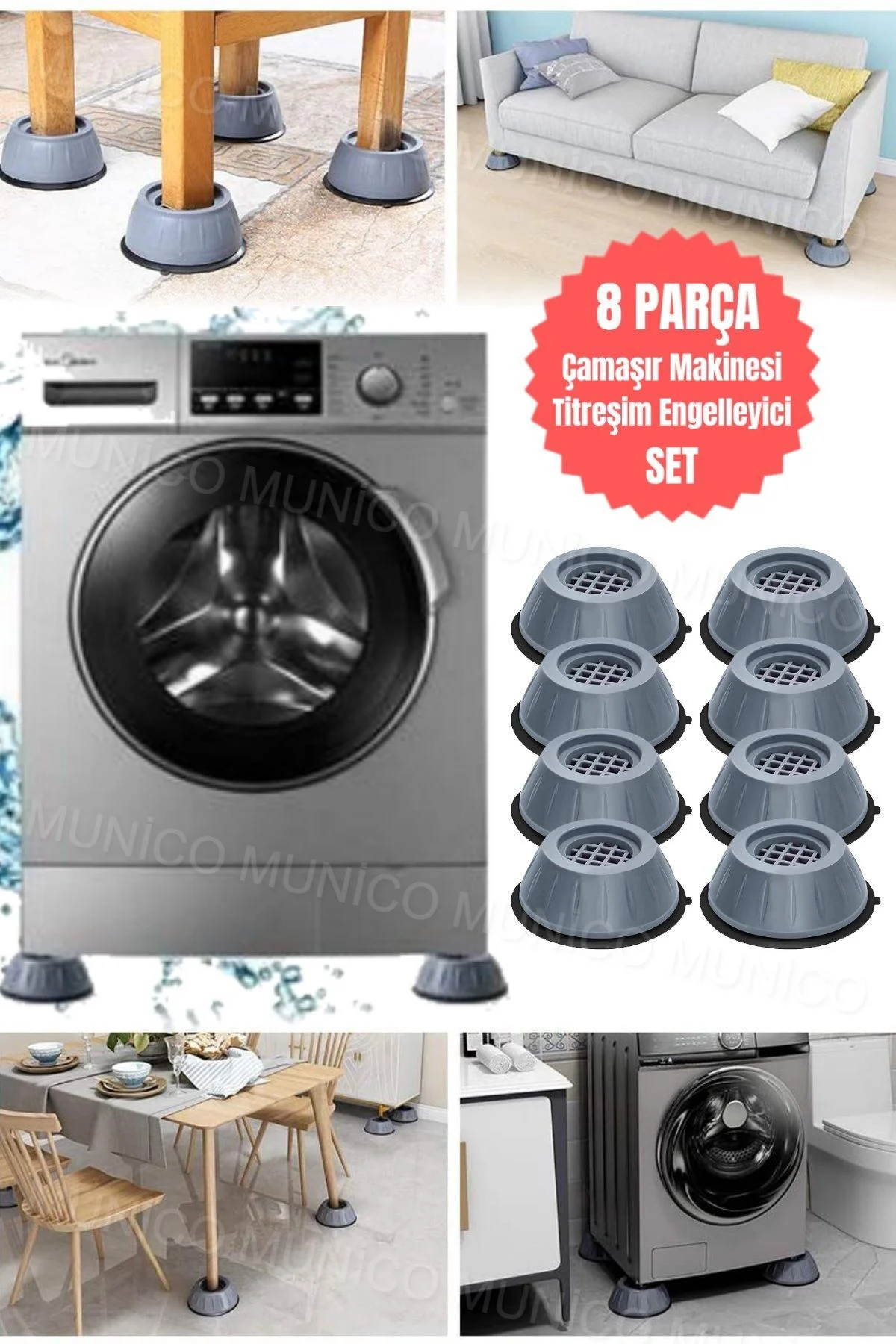 Gürültü Engelleyici Çamaşır Makinesi Ayak Pedleri Sağlam Çamaşır 