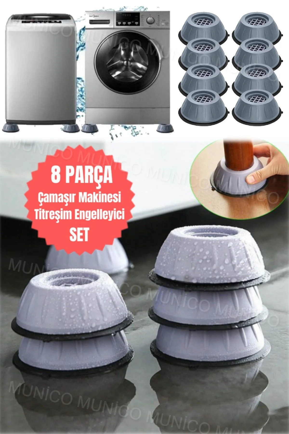 Gürültü Engelleyici Çamaşır Makinesi Ayak Pedleri Sağlam Çamaşır 