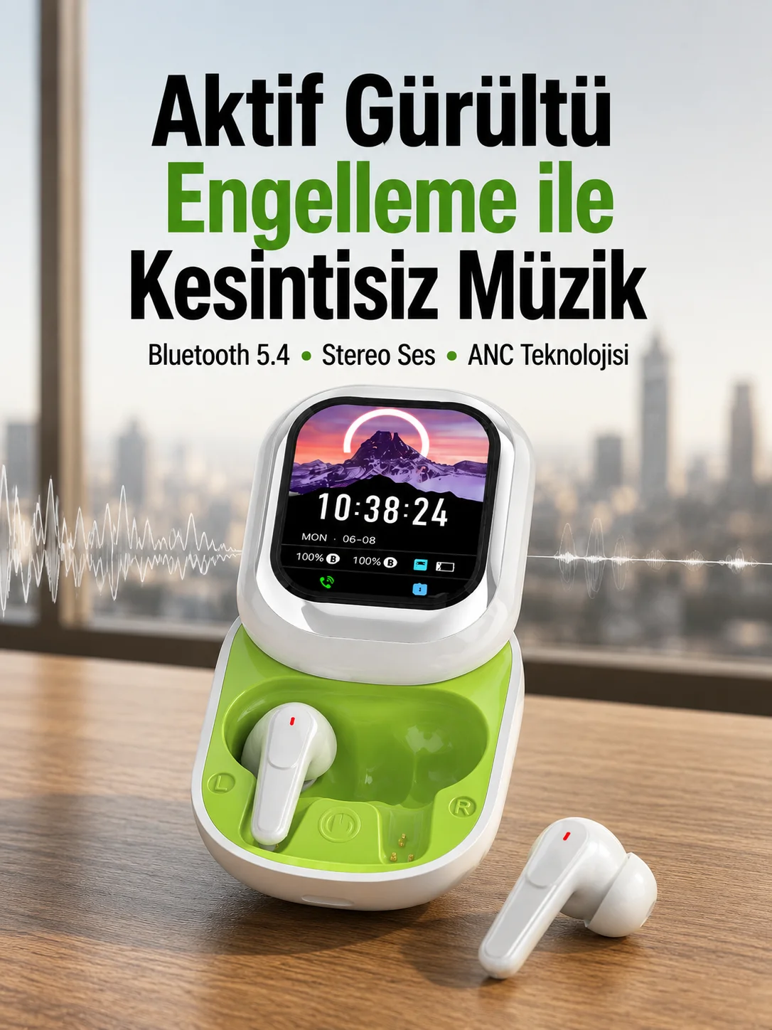 Gürültü Engelleyici Uzun Pil Ömürlü Stereo Bluetooth Kulak İçi Kulaklık