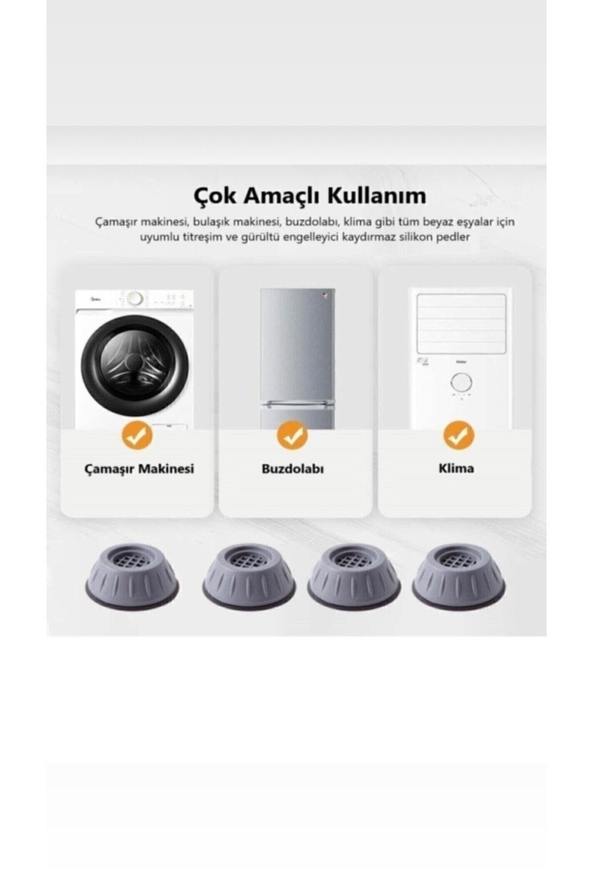 Gürültü Engelleyici Kaymaz Titreşim Önleyici Ayak Pedleri Çamaşır