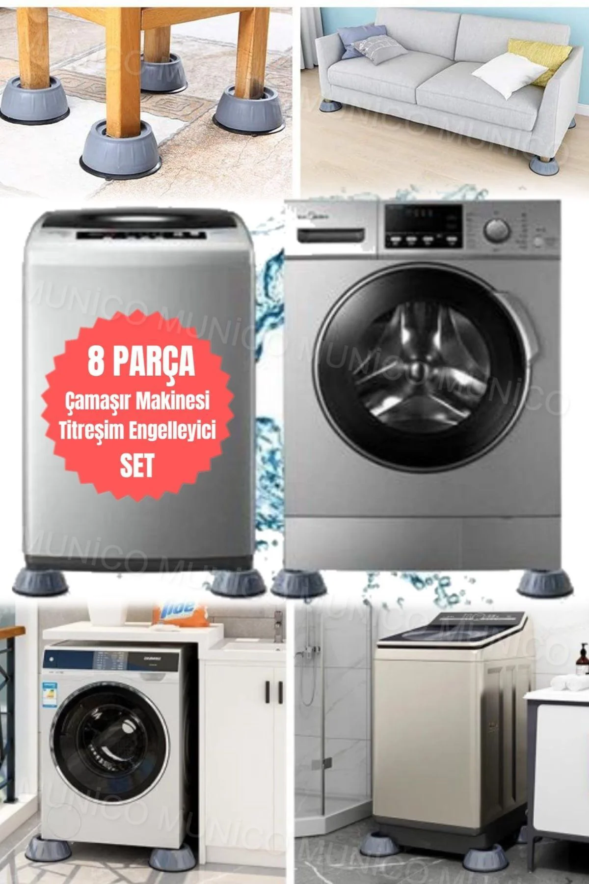 Gürültü Engelleyici Çamaşır Makinesi Ayak Pedleri Sağlam Çamaşır 