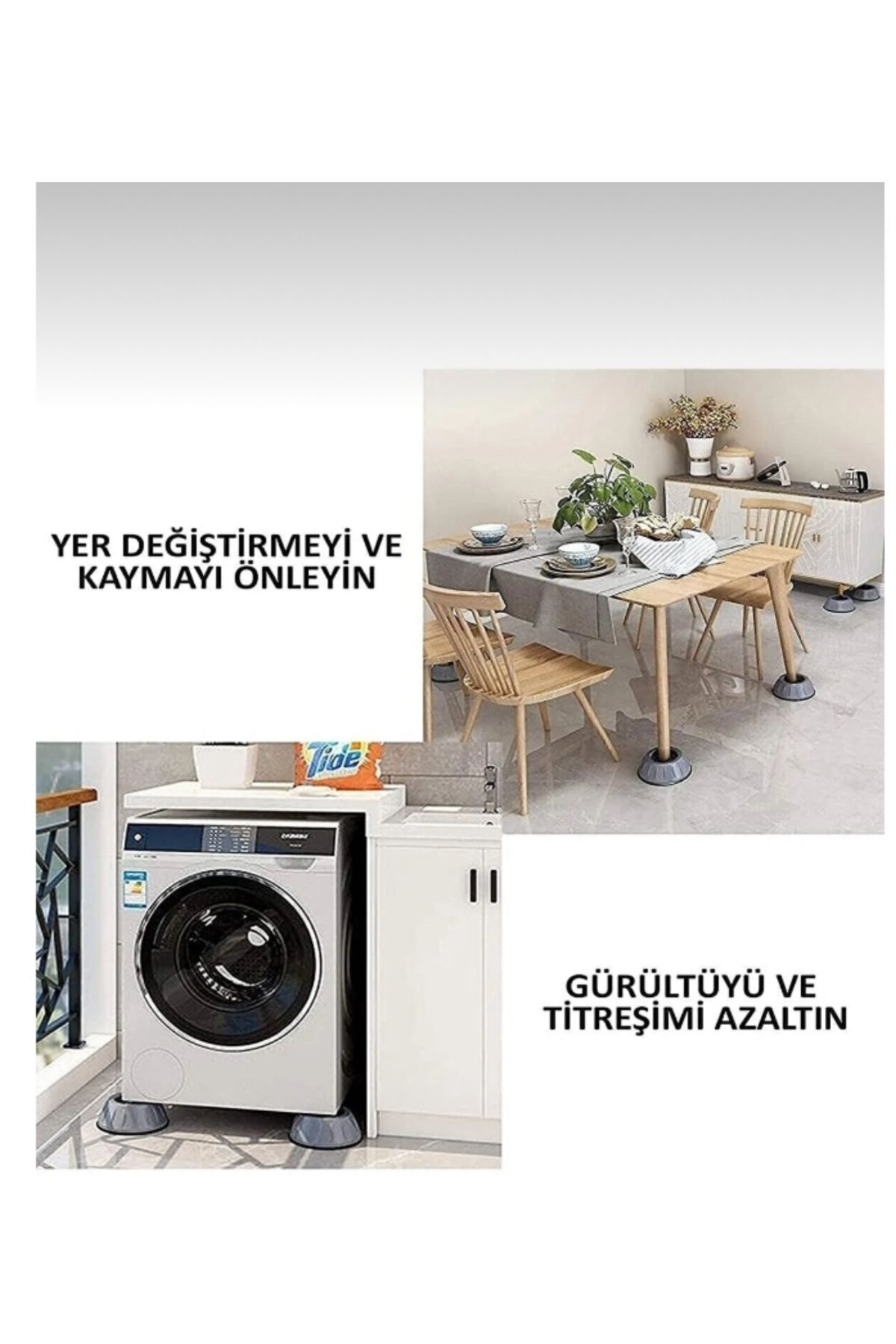 Gürültü Ve Titreşim Engelleyici Kaymaz Kauçuk Çamaşır Bulaşık Mak