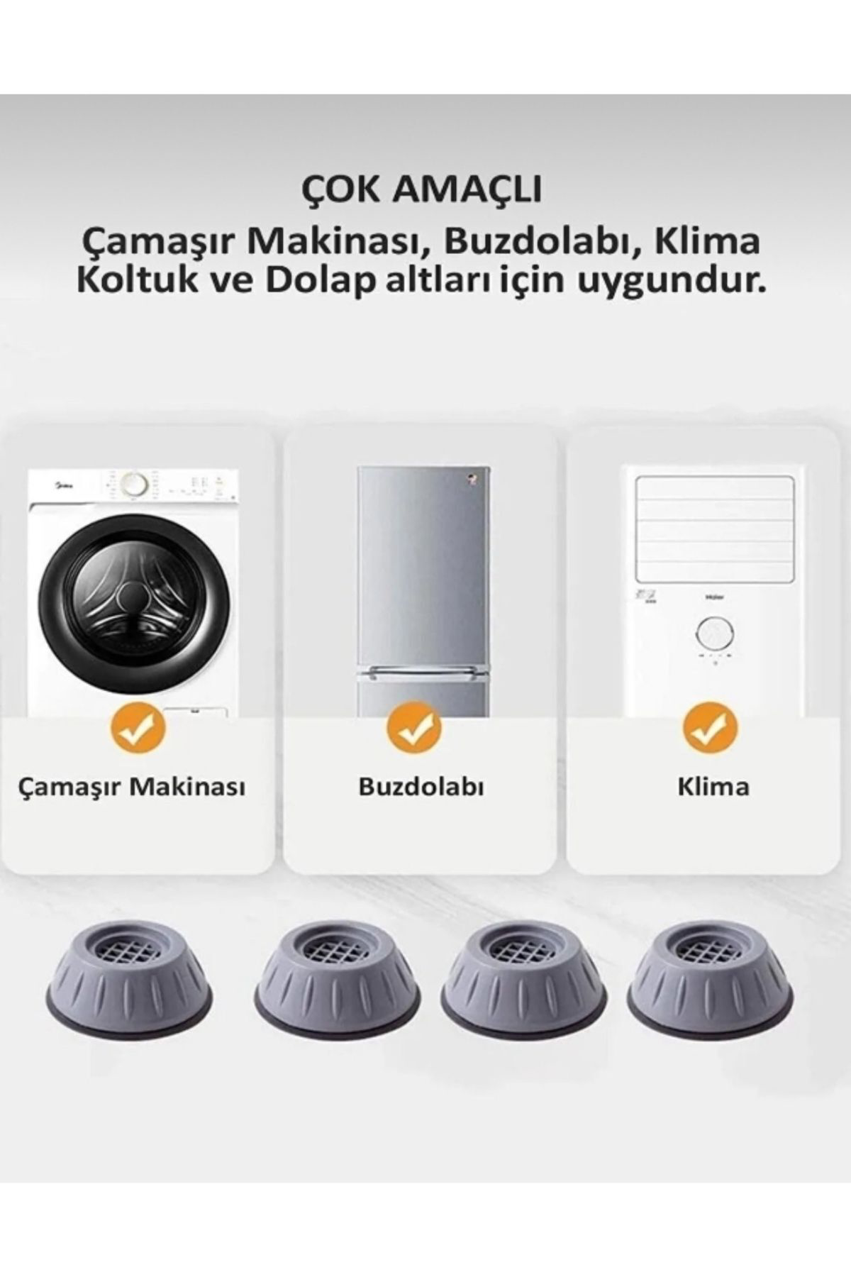 Gürültü Ve Titreşim Engelleyici Kaymaz Kauçuk Çamaşır Bulaşık Mak