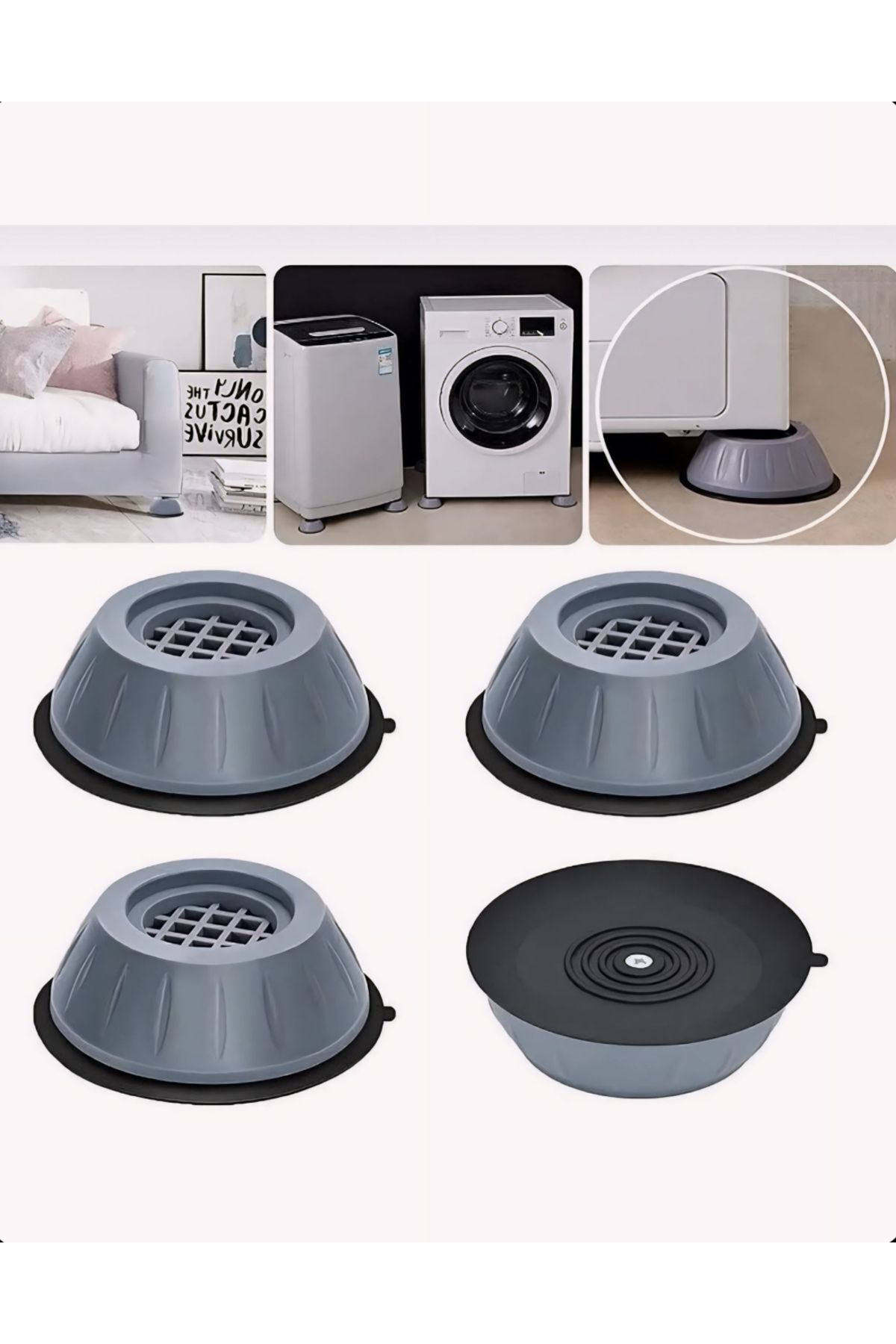 Gürültü Ve Titreşim Engelleyici Kaymaz Kauçuk Çamaşır Bulaşık Mak