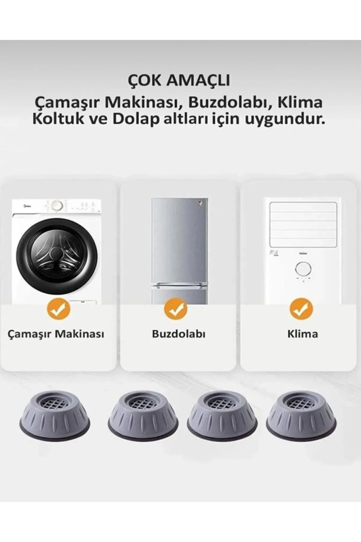 Gürültü Ve Titreşim Engelleyici Kaymaz Kauçuk Çamaşır Bulaşık Mak