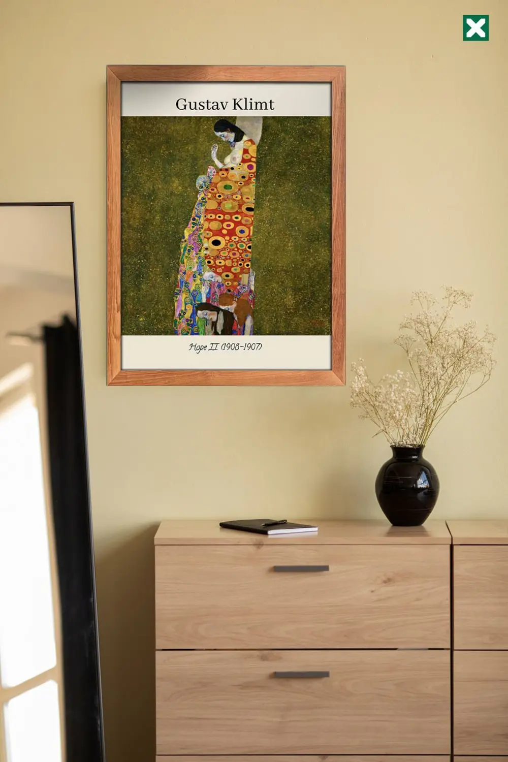 Gustav Klimt 3' lü Set, Çerçeve Görünümlü Modern Mdf Tablo