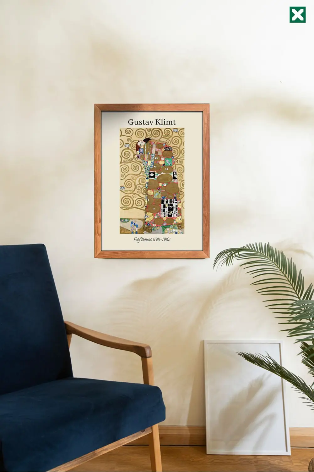 Gustav Klimt 3' lü Set, Çerçeve Görünümlü Modern Mdf Tablo