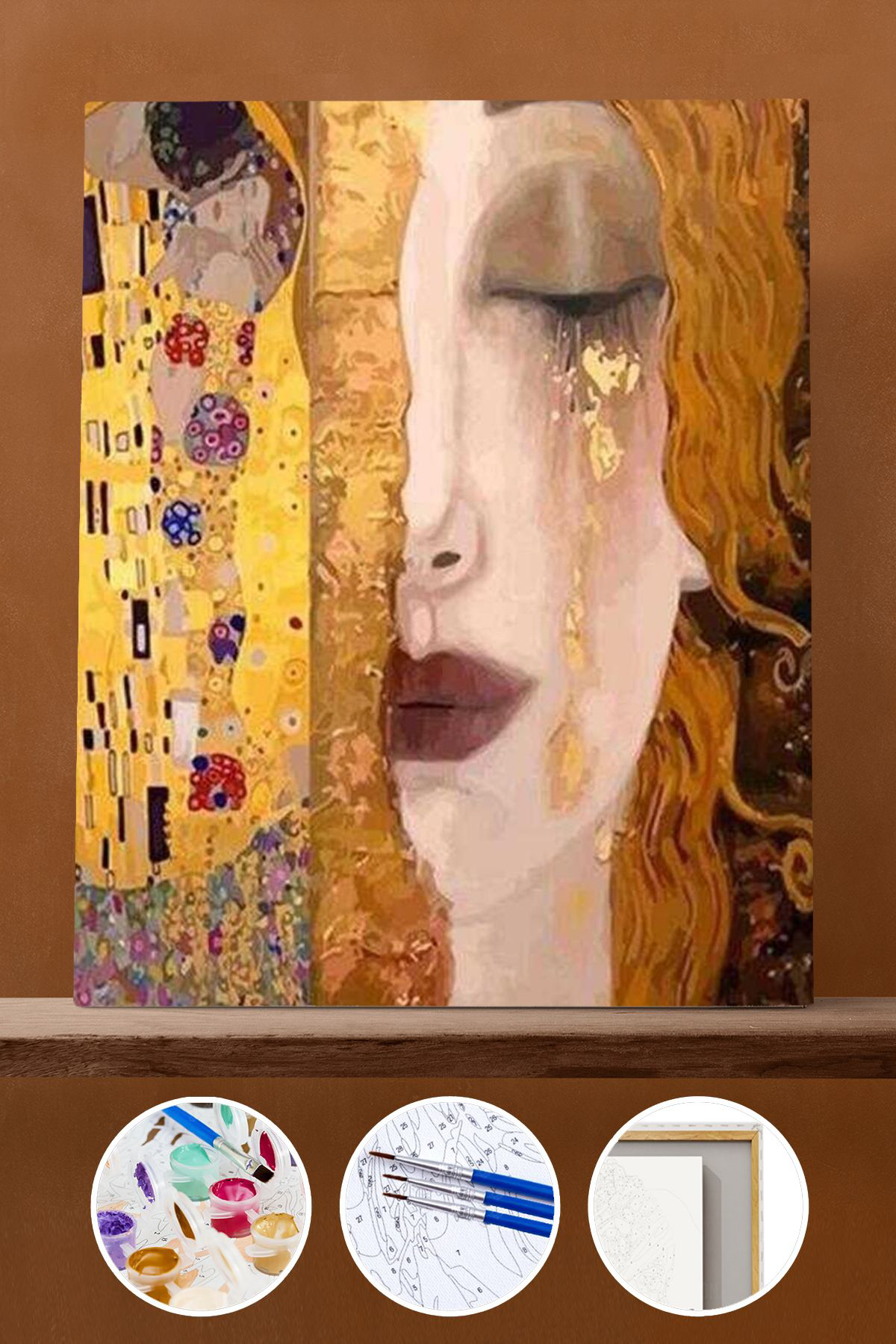 İ Am Art Gustav Klimt İki Eser Kasnakli Sayilarla Boyama Seti