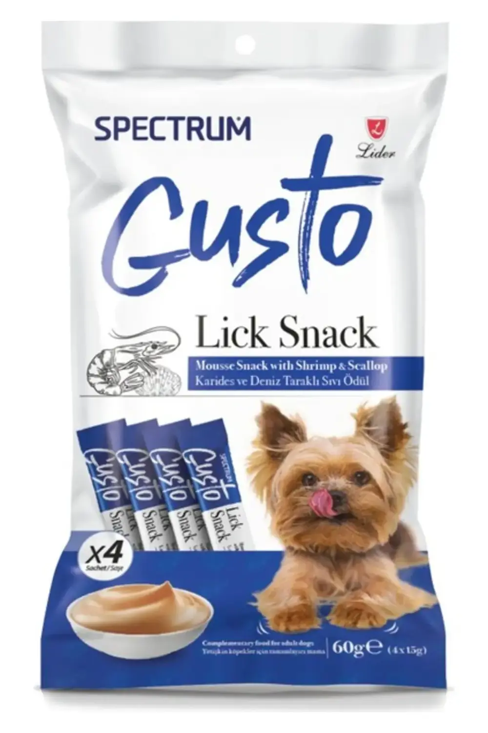 Gusto Karidesli ve Deniz Taraklı 4X15 gr Sıvı Köpek Ödül Maması