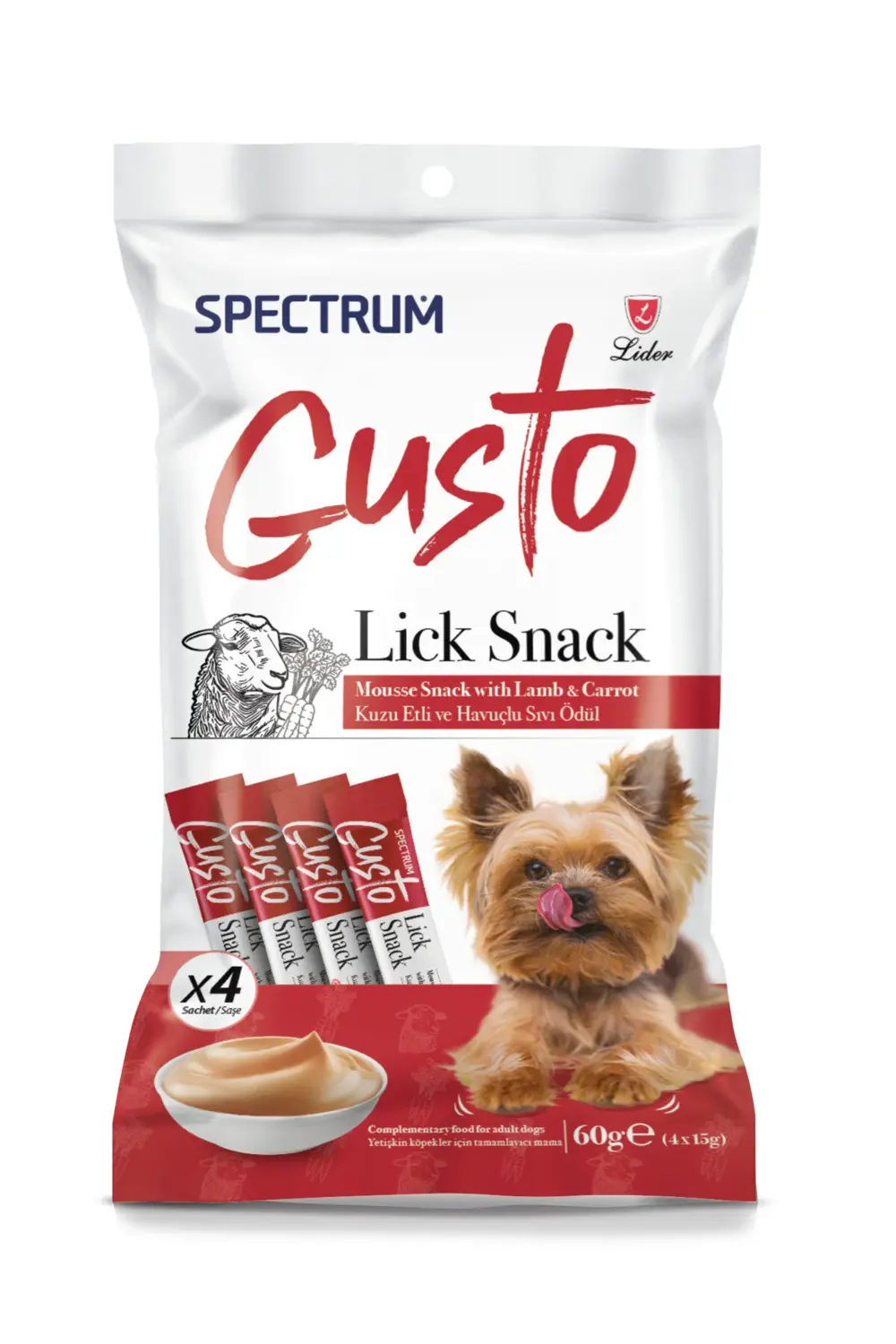 Spectrum Gusto Kuzu Etli Ve Havuçlu Sıvı Yetişkin Köpek Ödül Maması 1 Adet