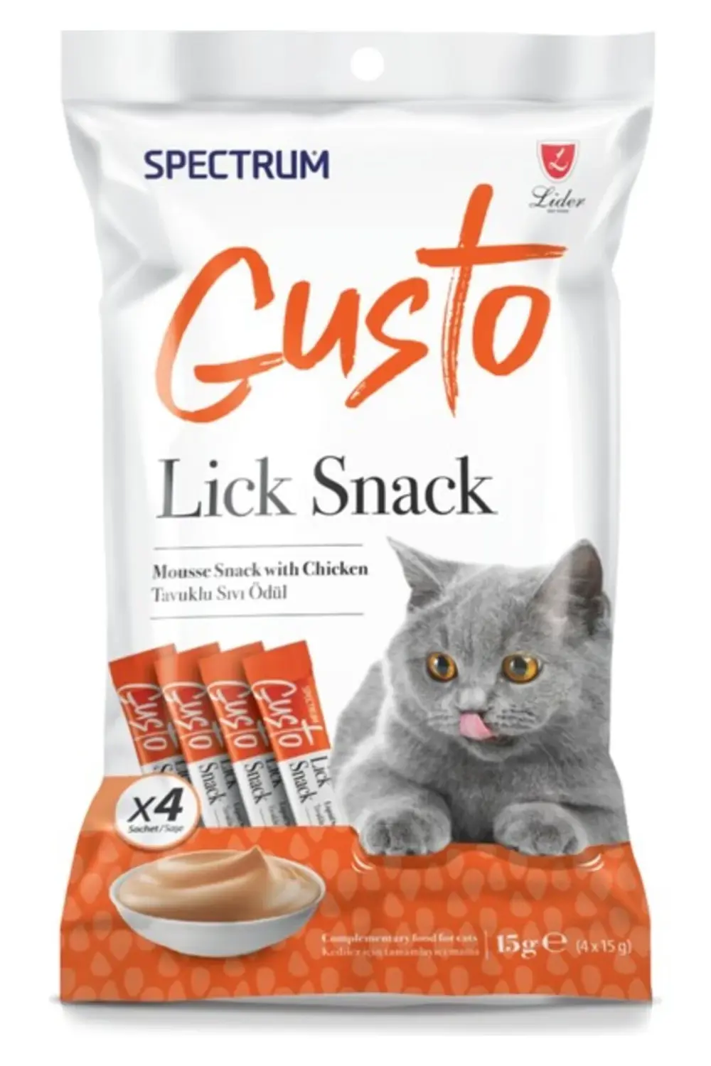 Spectrum Gusto Lick Snack Tavuklu Sıvı Kedi Ödül Maması 1 Adet-4X15 Gr