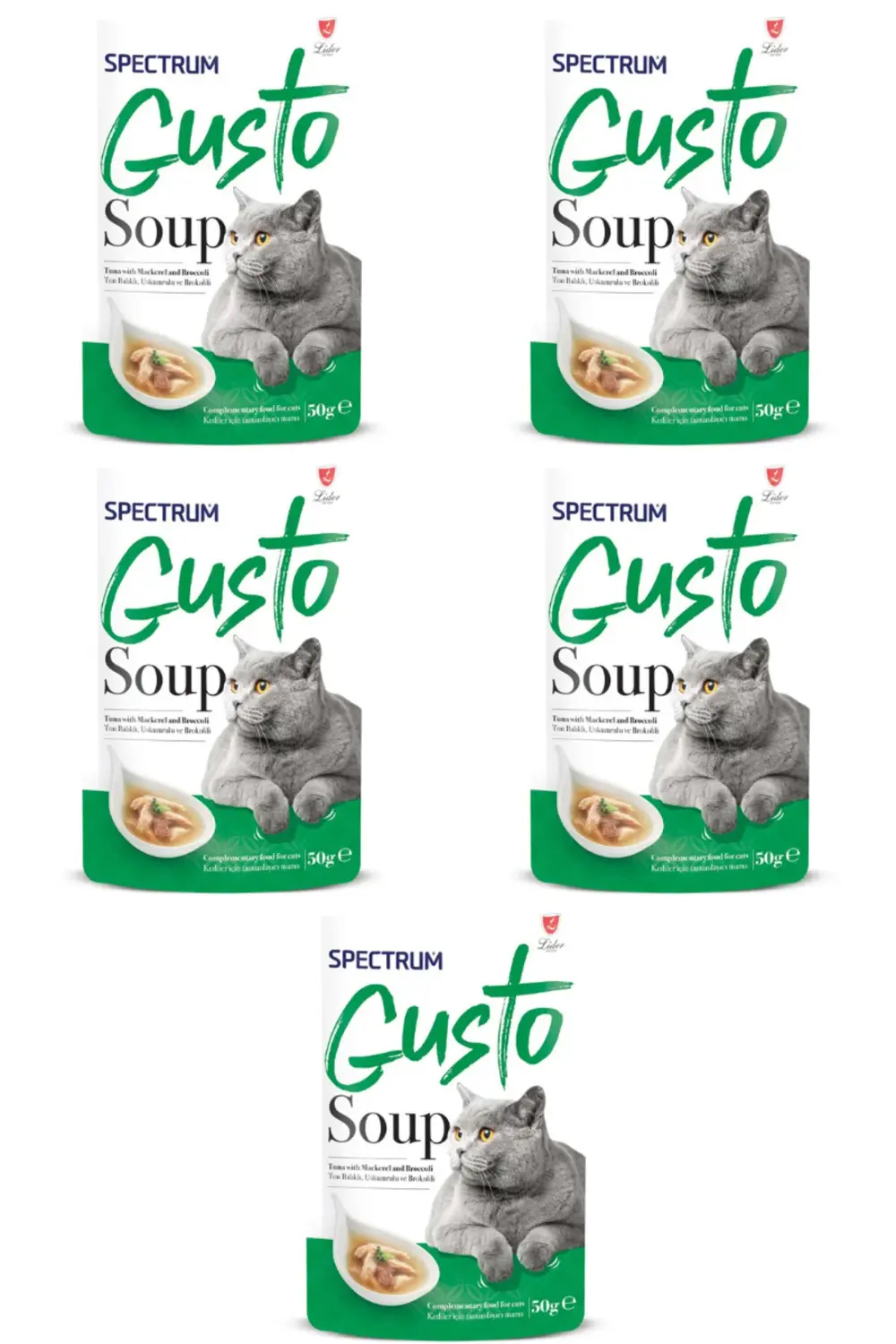 Gusto Ton Balıklı Uskumru ve Brokolili Kedi Çorbası 50gr - 5 Adet