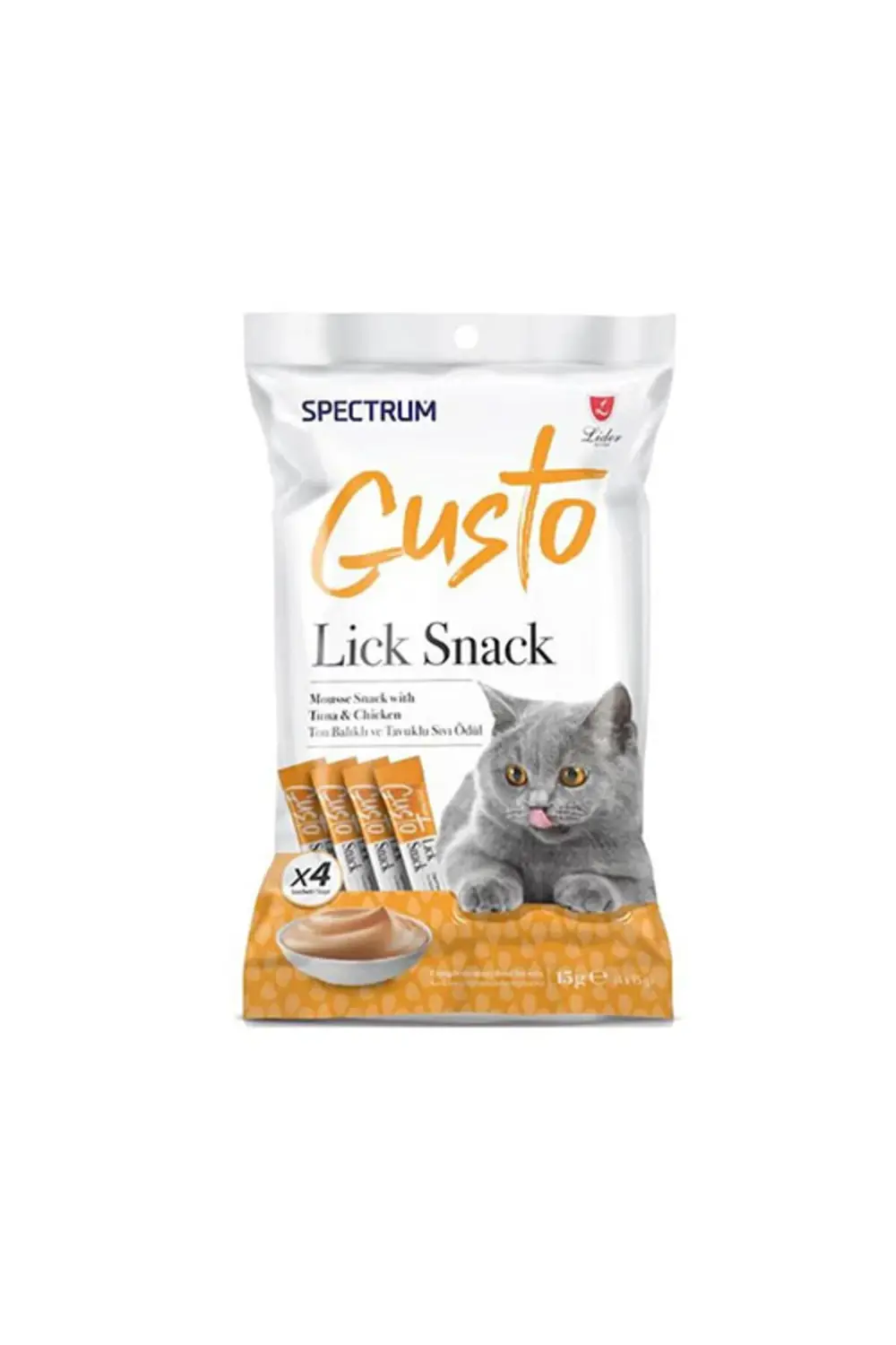 Spectrum Gusto Ton Balıklı Ve Tavuklu Sıvı Kedi Ödül Maması 1 Adet-4X15 Gr