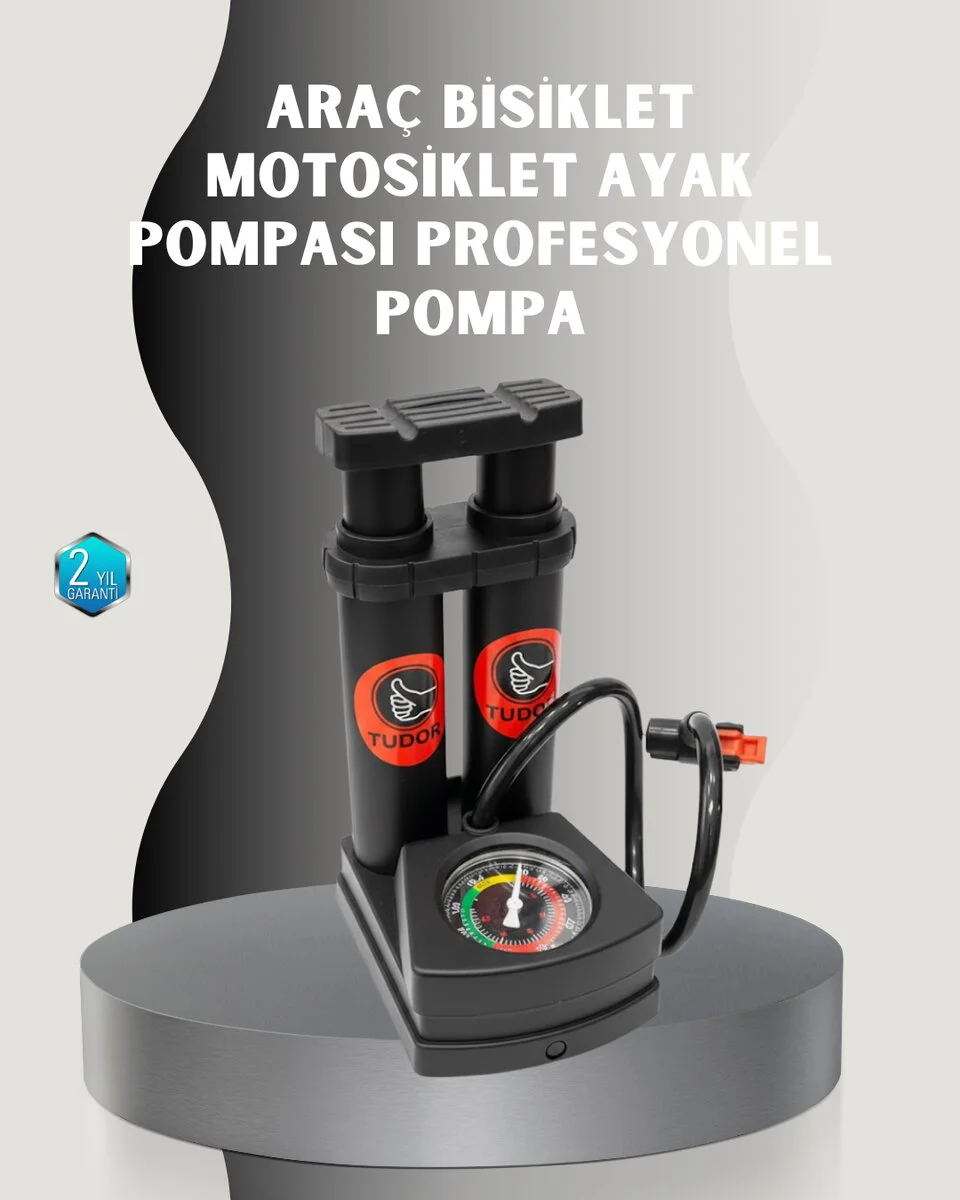 Güvenli Ayak Basmalı Hava Pompası - Lastik ve Şişme Ürünleri İçin