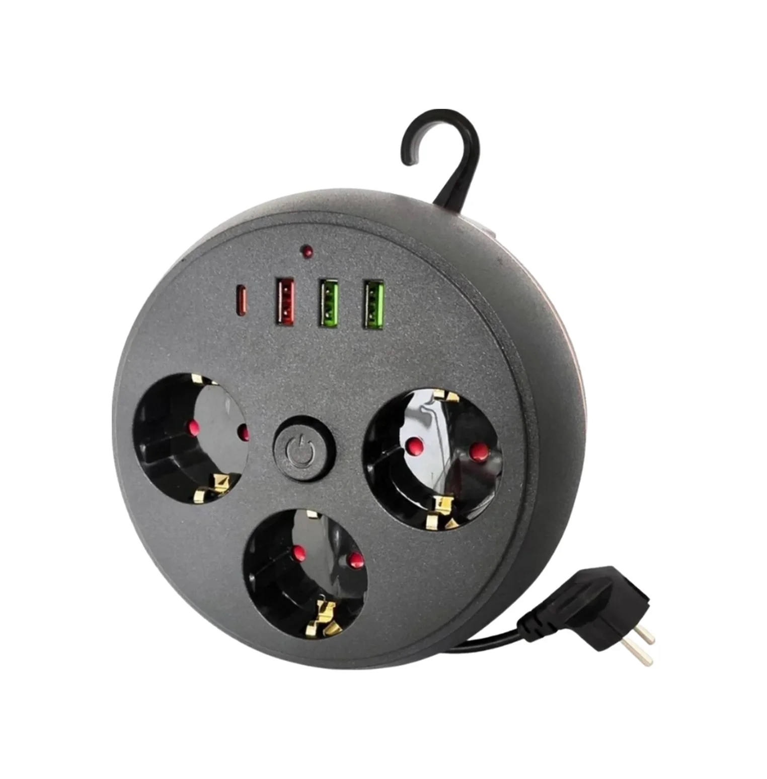 Güvenli Çoklu Priz 3 Priz 3 Usb 1 Type C Termal Koruma Uzun Kablo Diğer