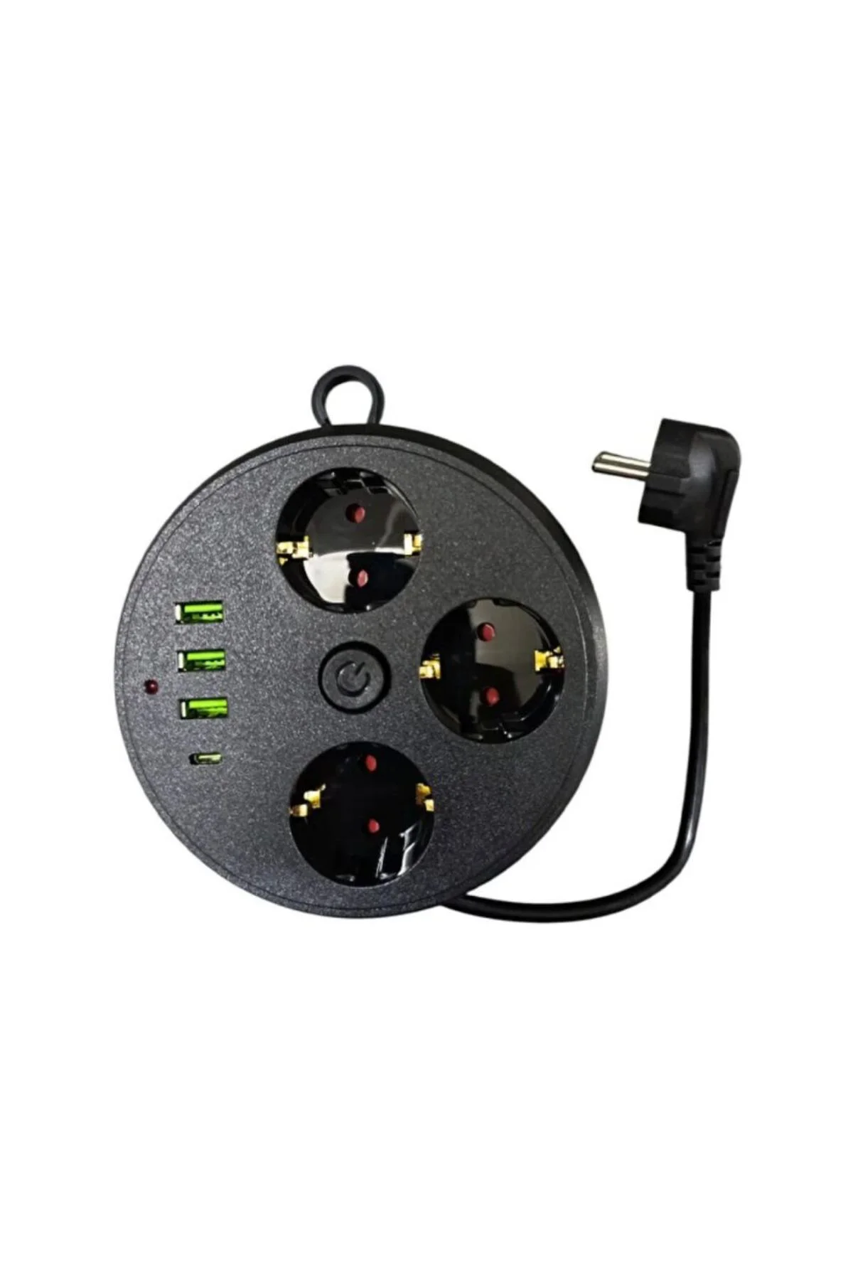 Güvenli Çoklu Priz 3 Priz 3 Usb 1 Type C Termal Koruma Uzun Kablo