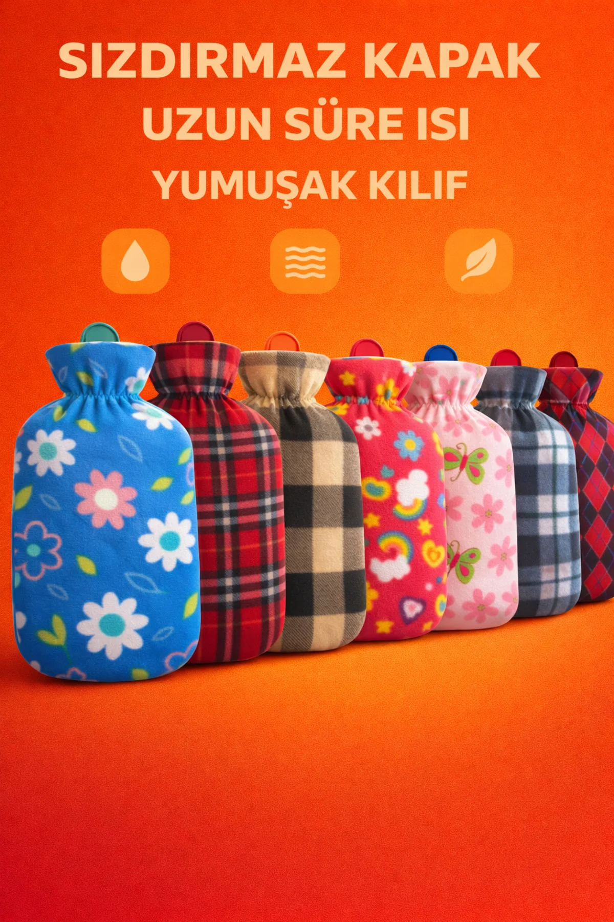Güvenli Yıkanabilir Polar Kılıflı Sıcak Su Torbası 2Lt