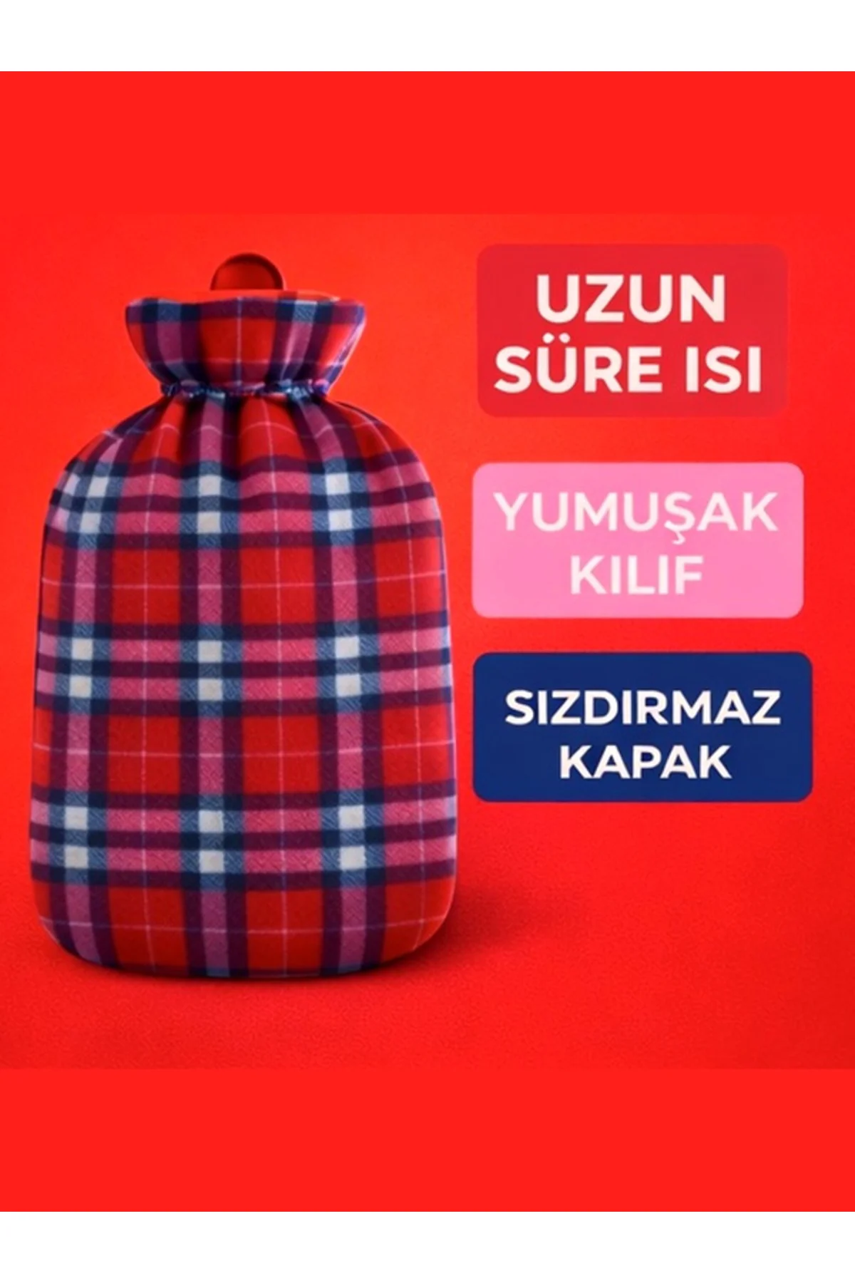 Güvenli Yıkanabilir Polar Kılıflı Sıcak Su Torbası 2Lt