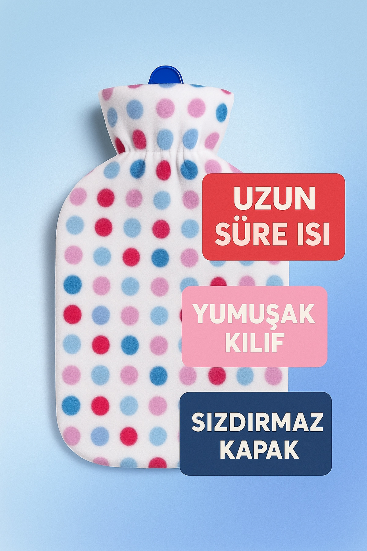 Güvenli Yıkanabilir Polar Kılıflı Sıcak Su Torbası 2Lt