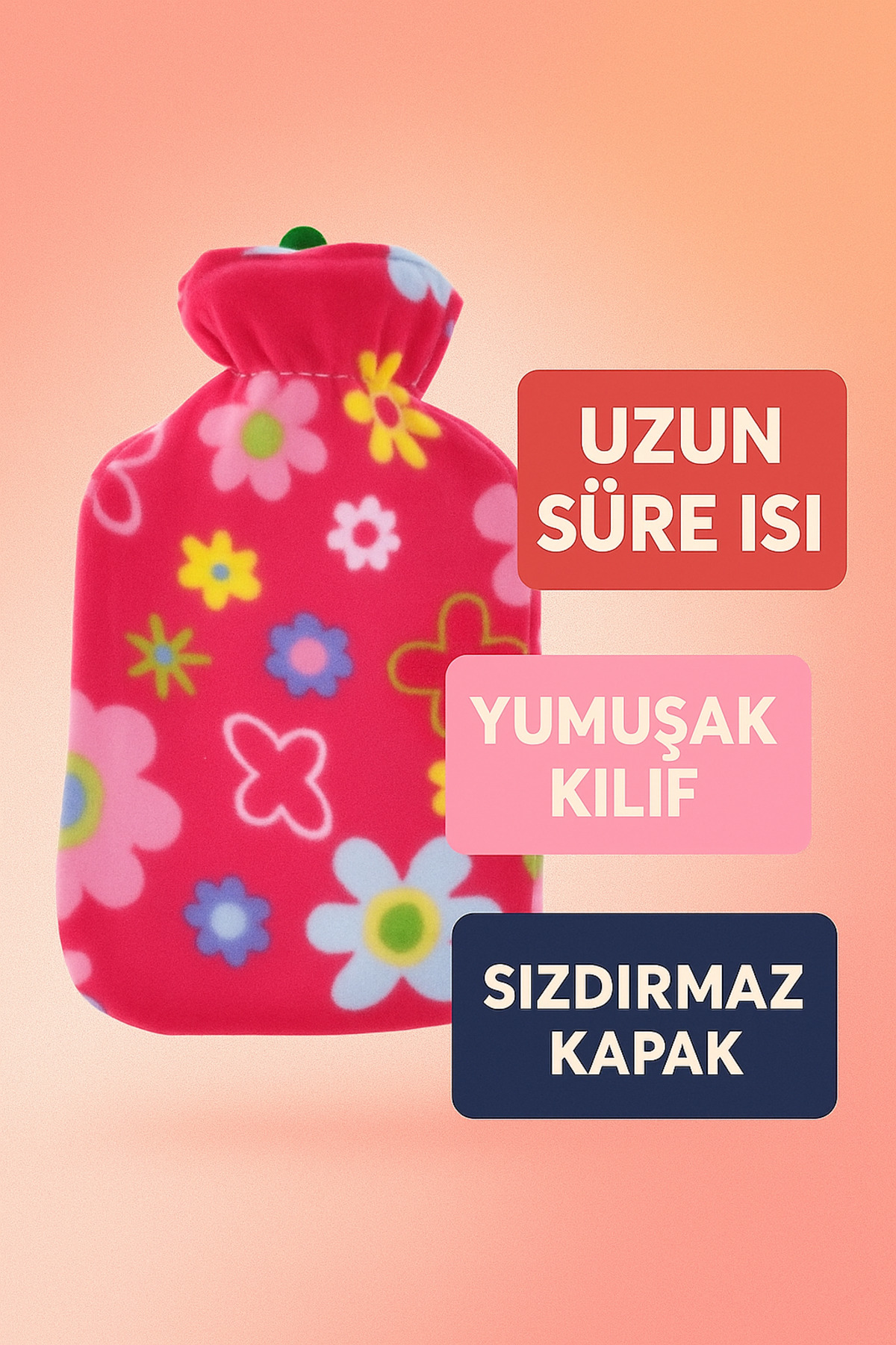 Güvenli Yıkanabilir Polar Kılıflı Sıcak Su Torbası 2Lt