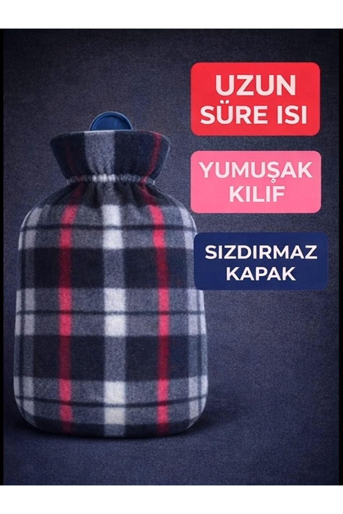 Güvenli Yıkanabilir Polar Kılıflı Sıcak Su Torbası 2Lt