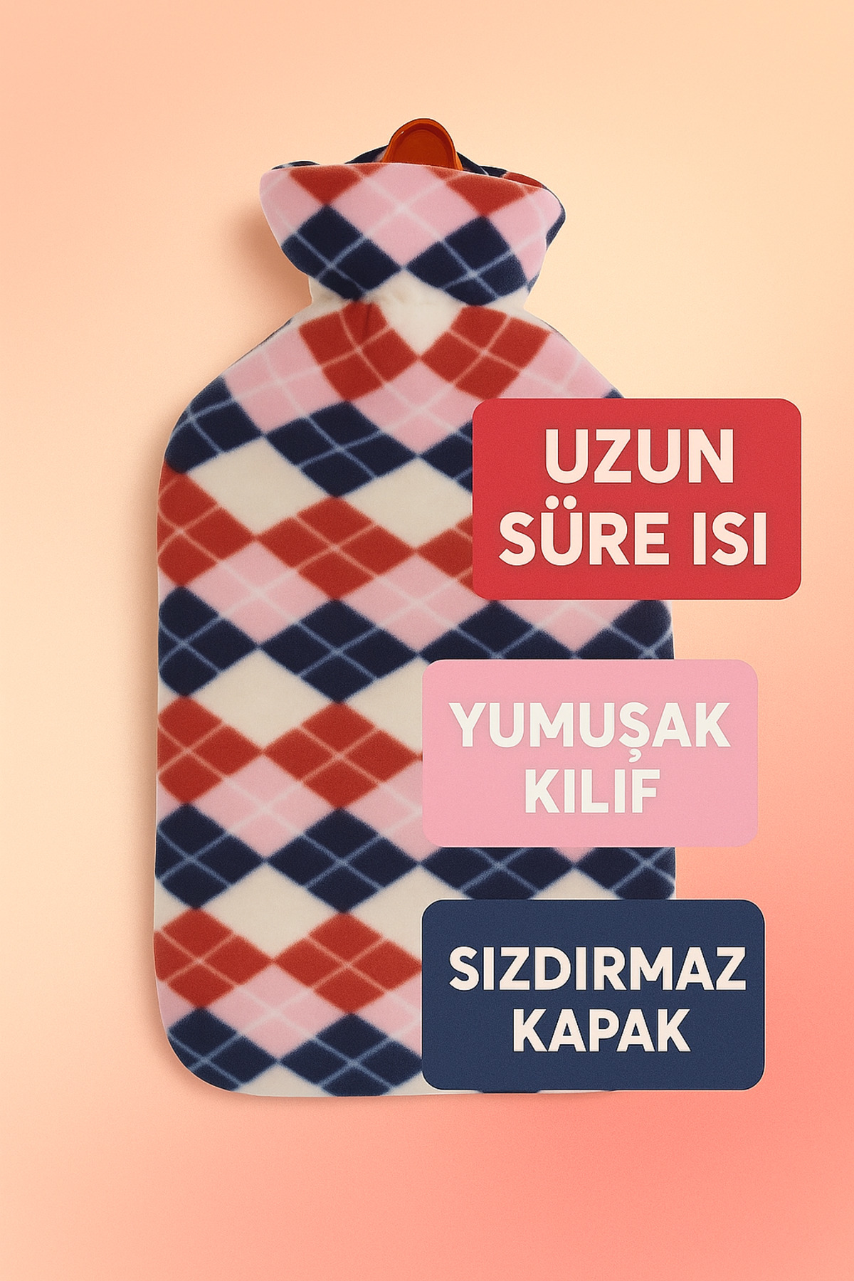 Güvenli Yıkanabilir Polar Kılıflı Sıcak Su Torbası 2Lt