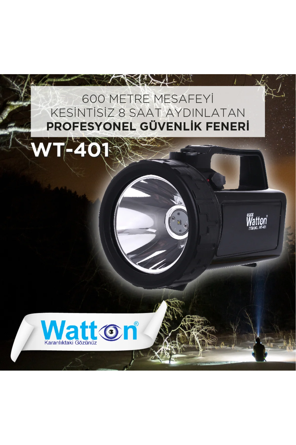 Güvenlik Feneri 30 W Kuvvetinde Wt-401 Siyah