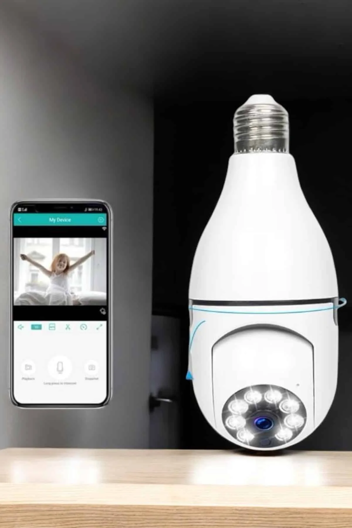Güvenlik Kamerası Wifi Kamera Duylu Ev Kamerası Wifi Bağlantılı Dönebilen Güvenlik Kamerası Wifi Kamera Duylu Ev Kamerası Wifi Bağlantılı Dönebilen - Görsel 5