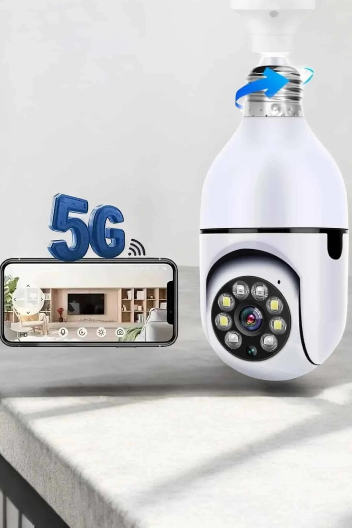 Güvenlik Kamerası Wifi Kamera Duylu Ev Kamerası Wifi Bağlantılı Dönebilen Güvenlik Kamerası Wifi Kamera Duylu Ev Kamerası Wifi Bağlantılı Dönebilen - Görsel 6