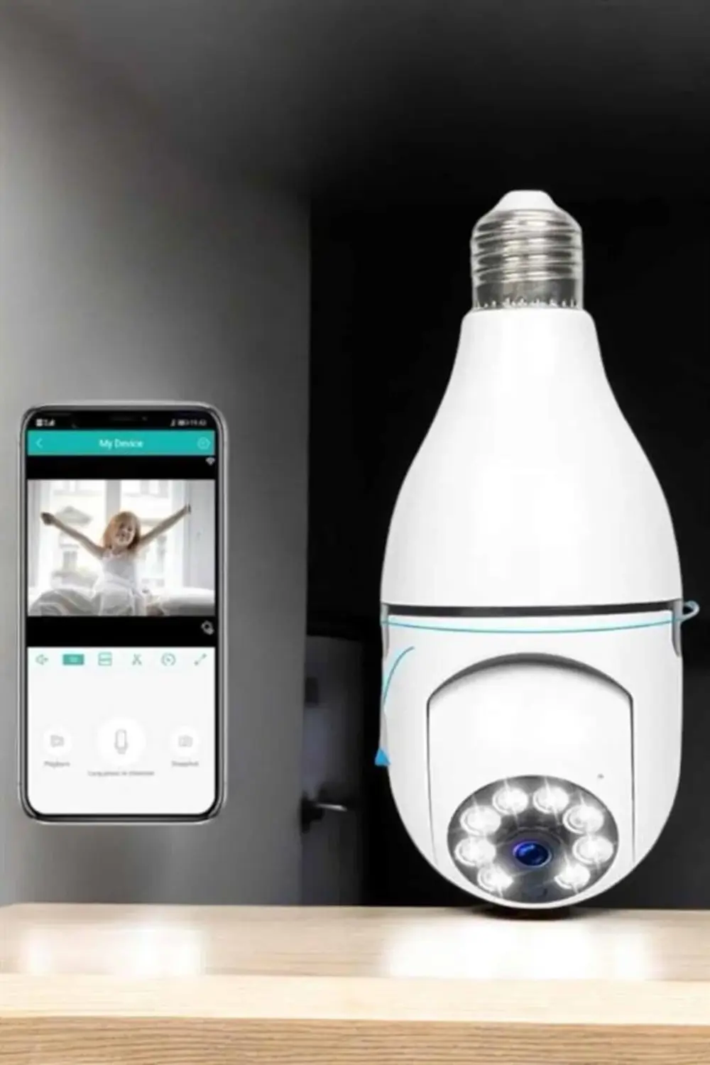 Güvenlik Kamerası Wifi Kamera Duylu Ev Kamerası Wifi Bağlantılı D