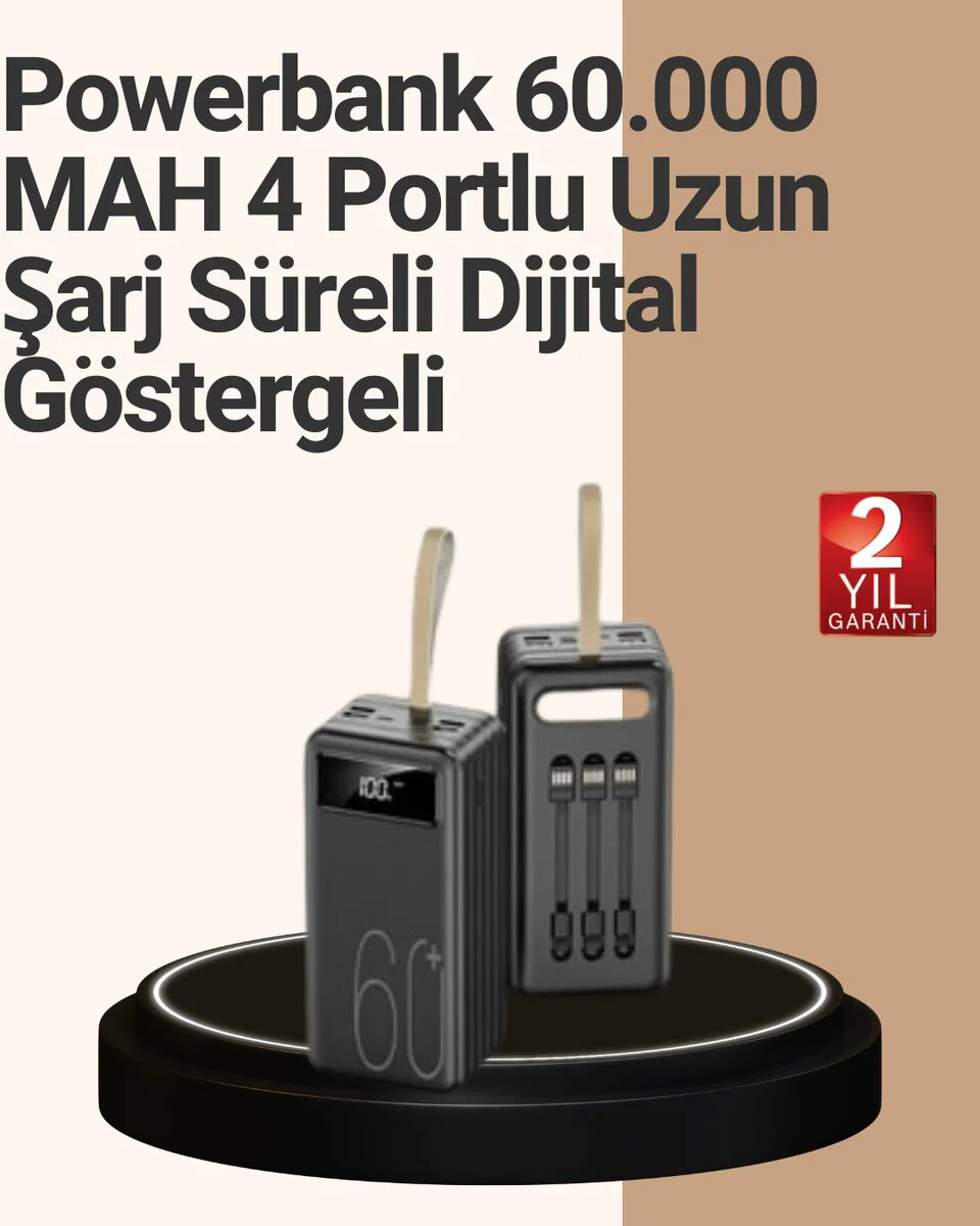 Güvenlik Korumalı Hızlı Şarj Powerbank - LED Ekranlı Taşınabilir Şarj Çözümü