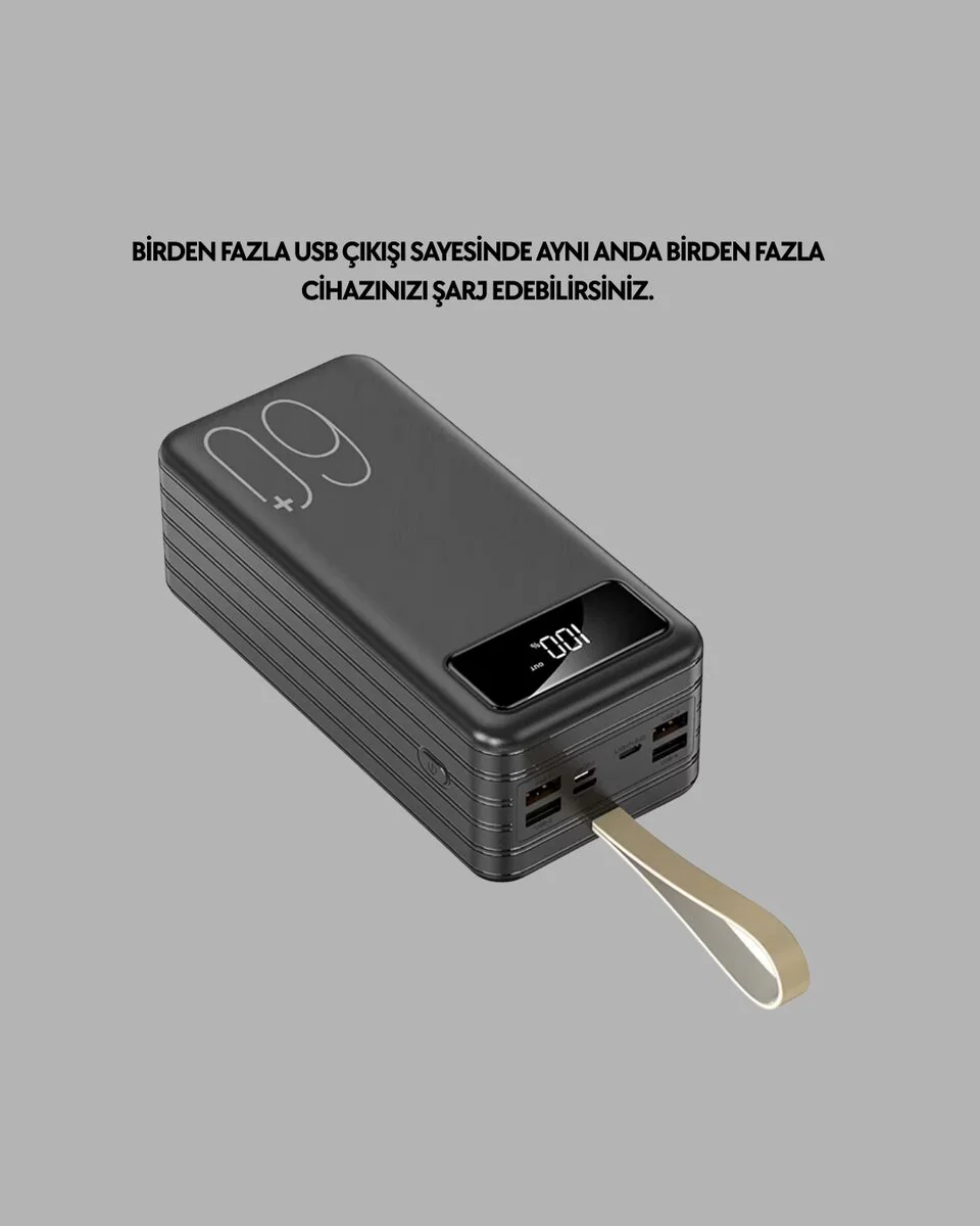 Güvenlik Korumalı Hızlı Şarj Powerbank - LED Ekranlı Taşınabilir Şarj Çözümü