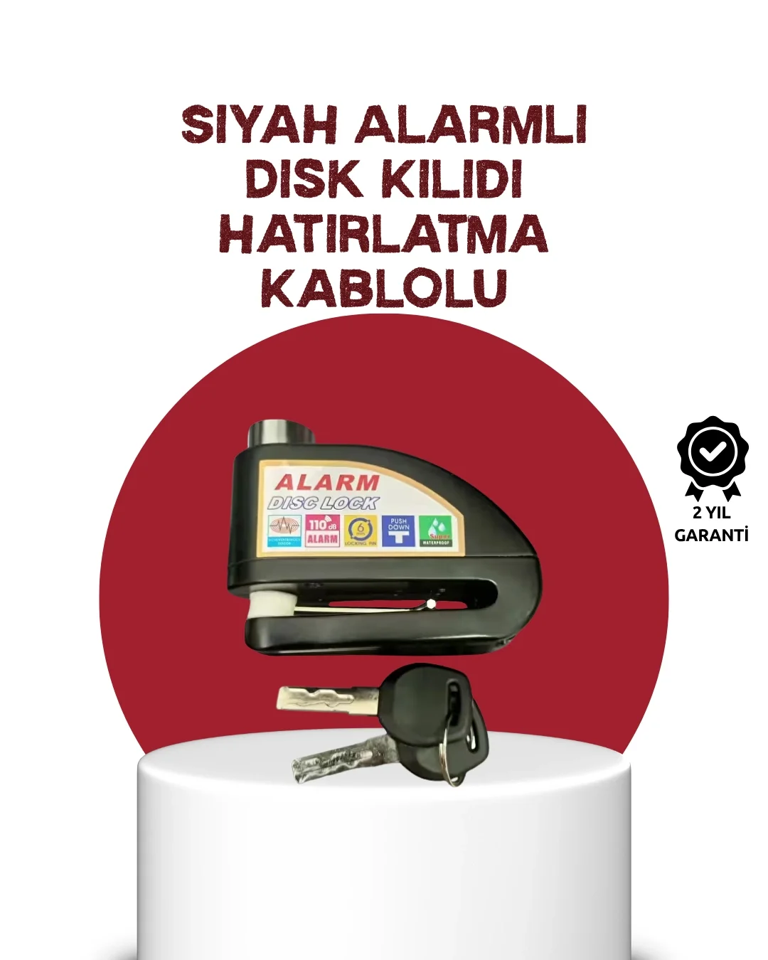Güvenlik Sensörlü Alarmlı Disk Kilidi Motosiklet ve Bisiklet İçin Güvenlik Sensörlü Alarmlı Disk Kilidi Motosiklet ve Bisiklet İçin