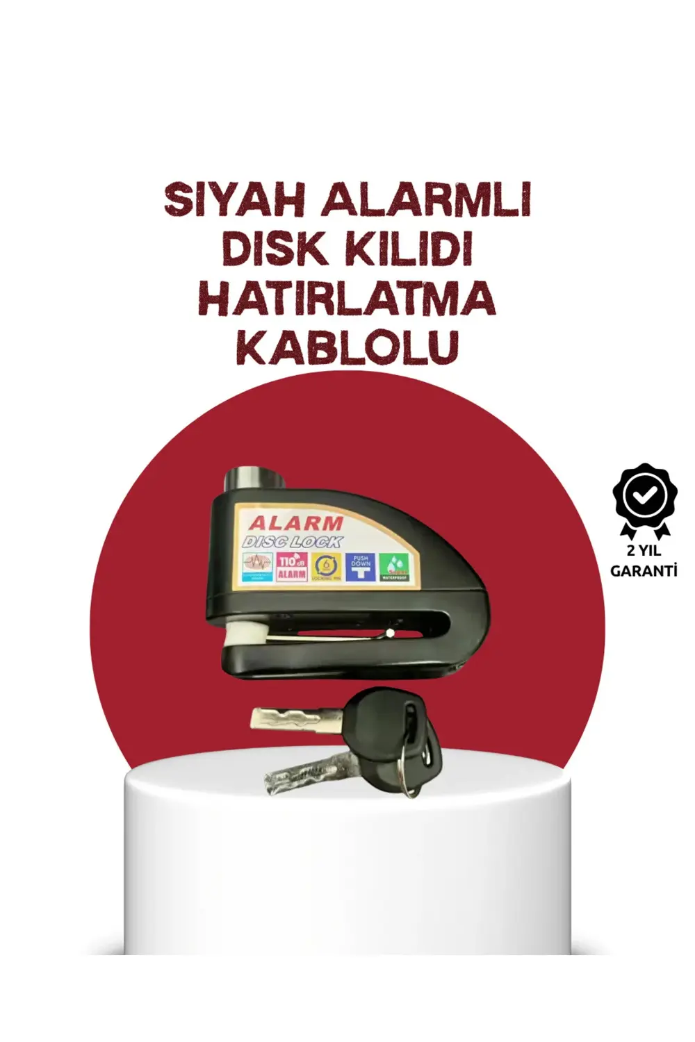 Güvenlik Sensörlü Alarmlı Disk Kilidi Motosiklet ve Bisiklet İçin