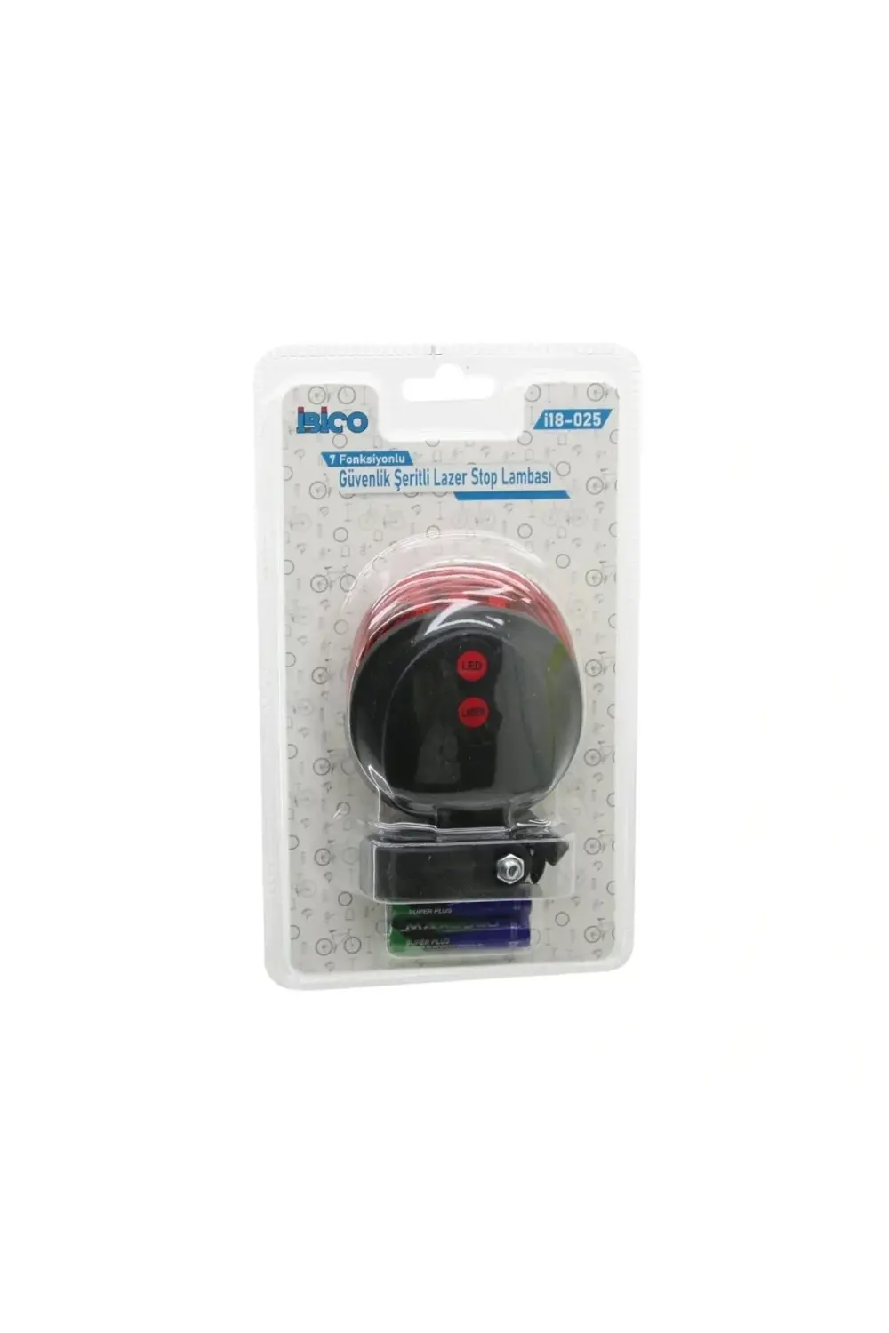 Güvenlik Şeritli Lazer Bisiklet Stop Lambası Pilli 7 Fonksiyonlu