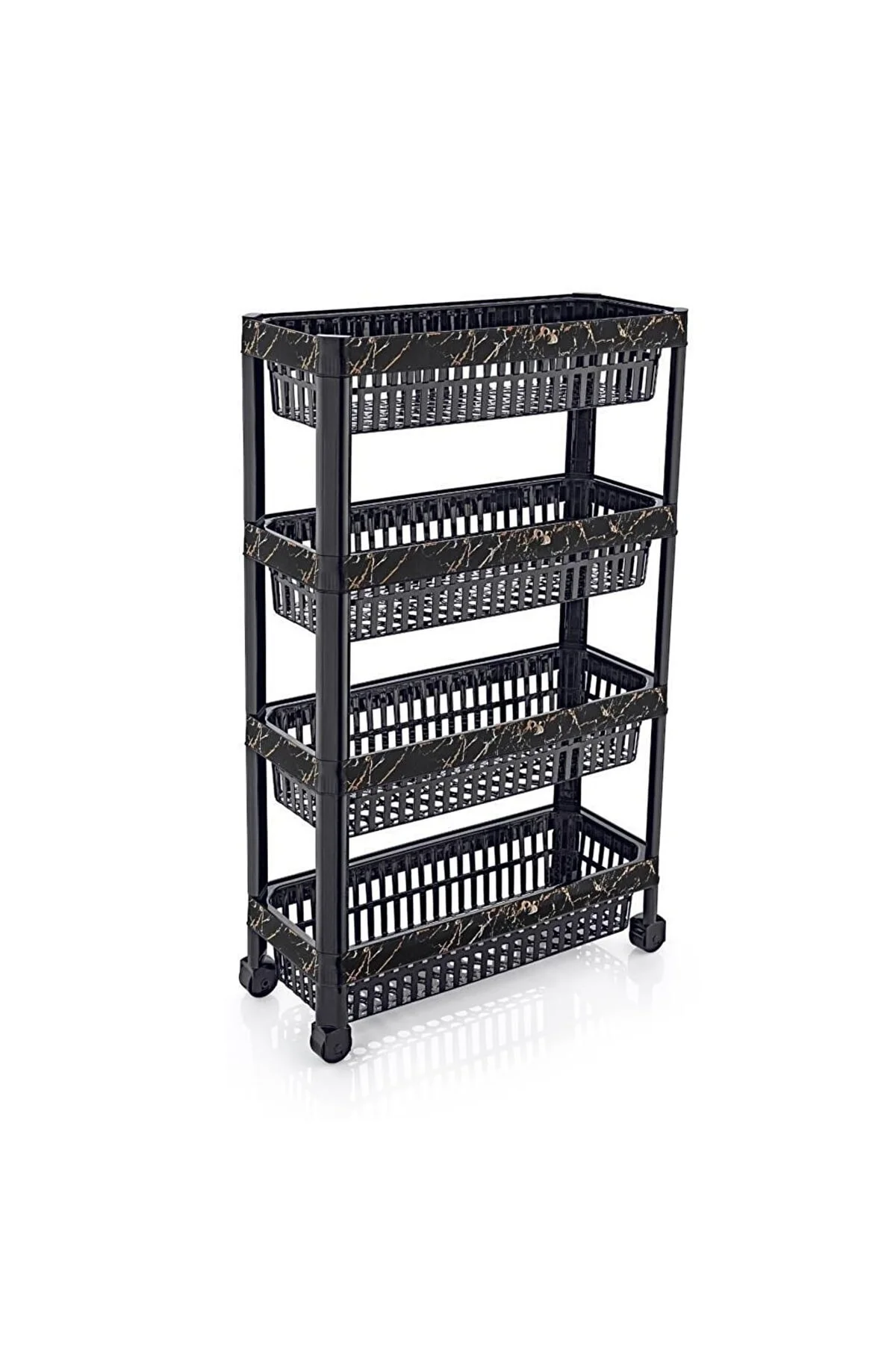 Guvenlipazar Çok Amaçlı 4 Katlı Banyo Ve Mutfak Organizer Raf Siy