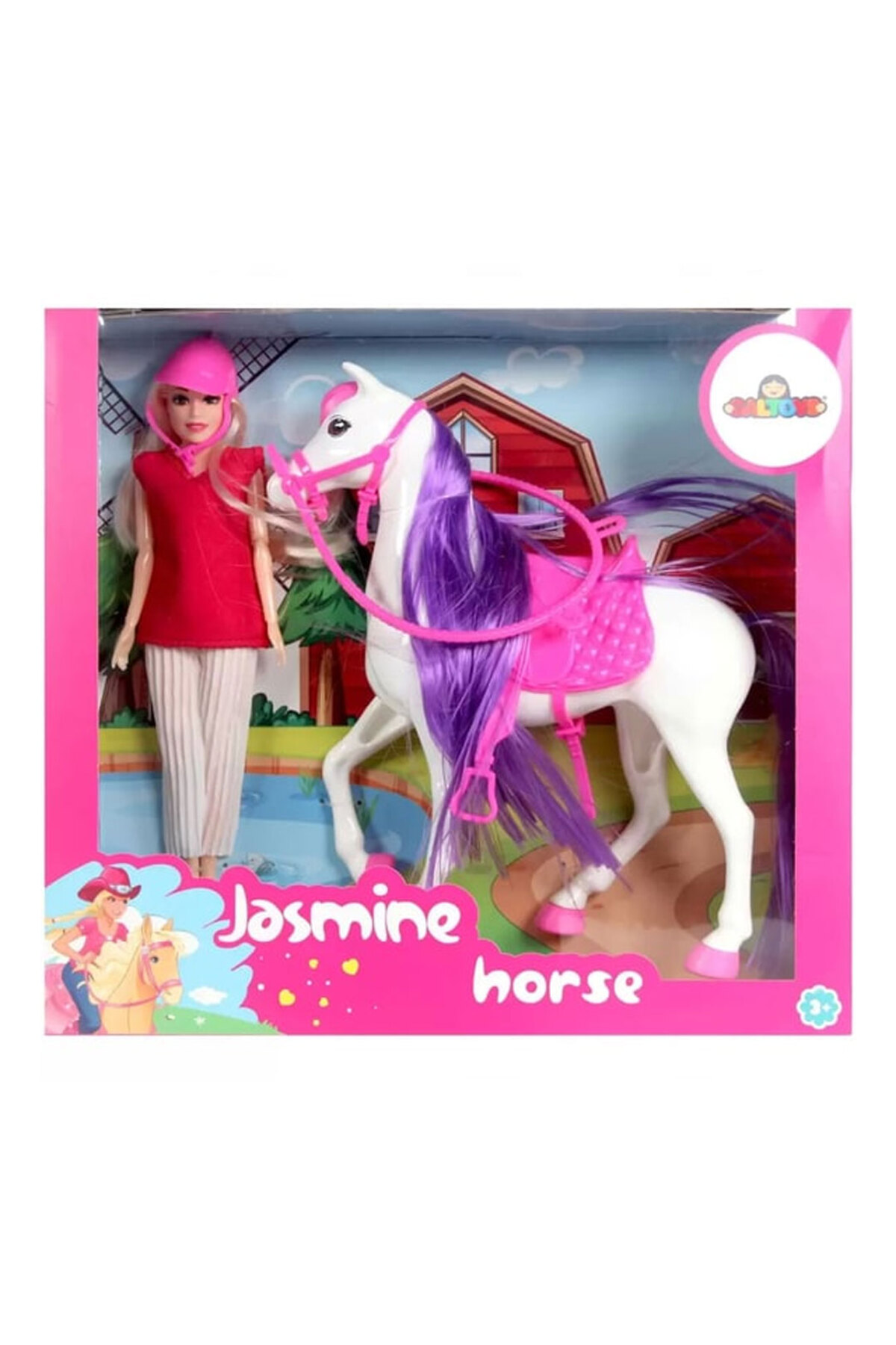 Oyuncak Store Güzeli Bir Jokey Kız Jasmine Model Bebek Ve Beyaz Atı