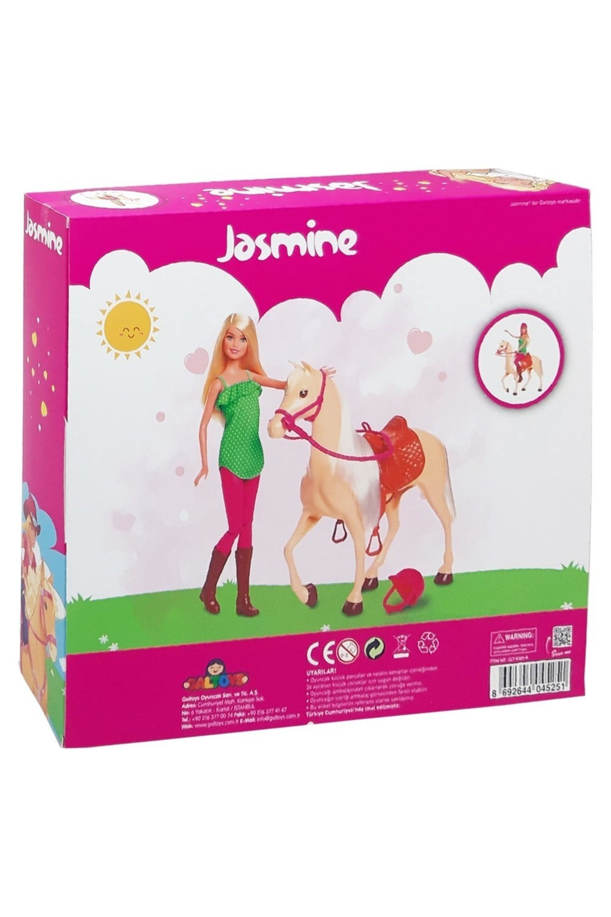 Oyuncak Store Güzeli Bir Jokey Kız Jasmine Model Bebek Ve Beyaz Atı