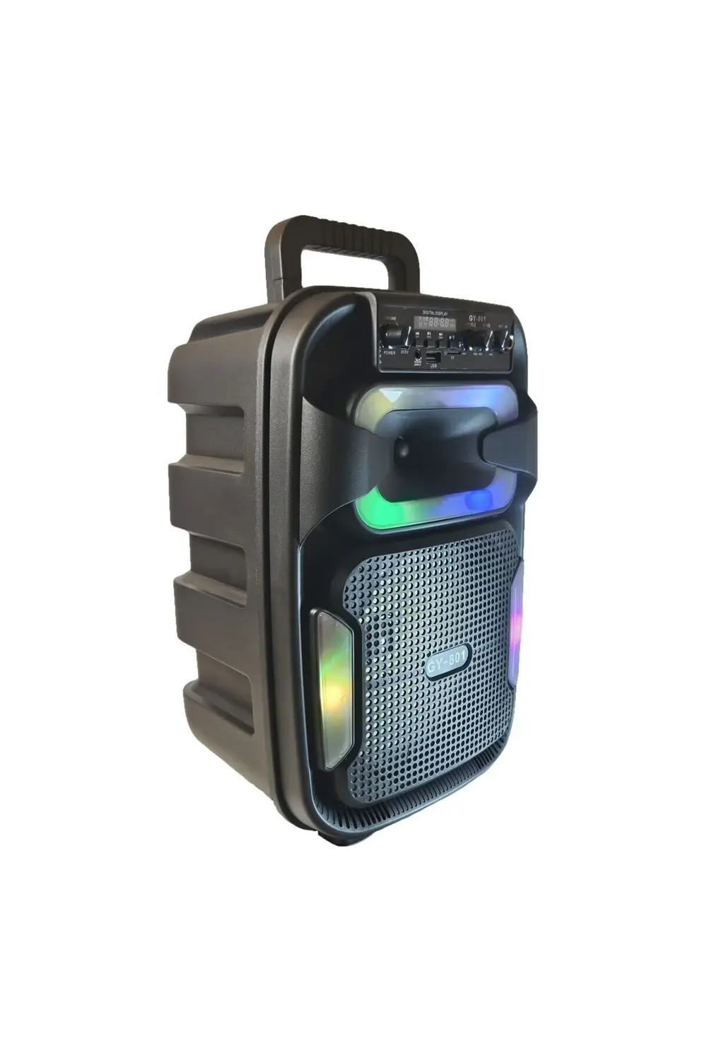 GY-801 8 İnç Taşınabilir Uzaktan Kumandalı Karaoke Mikrofonlu Blu