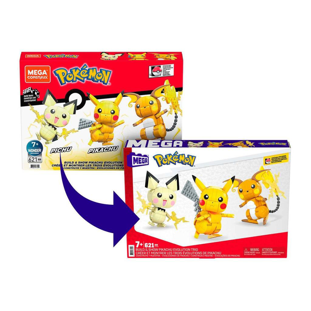 GYH06 MEGA™ Pokémon™ Pikachu Dönüşüm 3'lüsü 621 parça +7 yaş GYH06 MEGA™ Pokémon™ Pikachu Dönüşüm 3'lüsü 621 parça +7 yaş