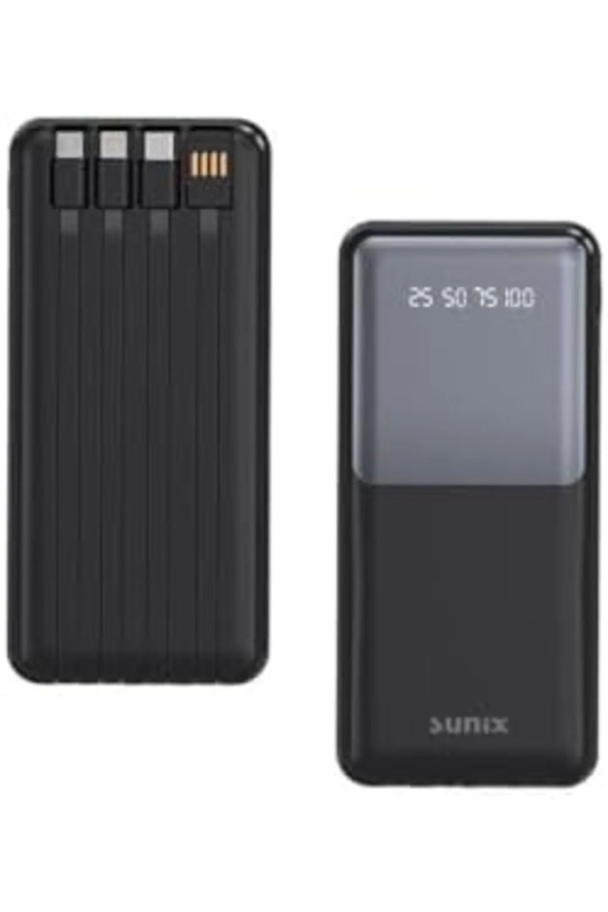 gzmshop 12000 Mah Dijital Göstergeli Dahili Çoklu Kablolu Taşınab