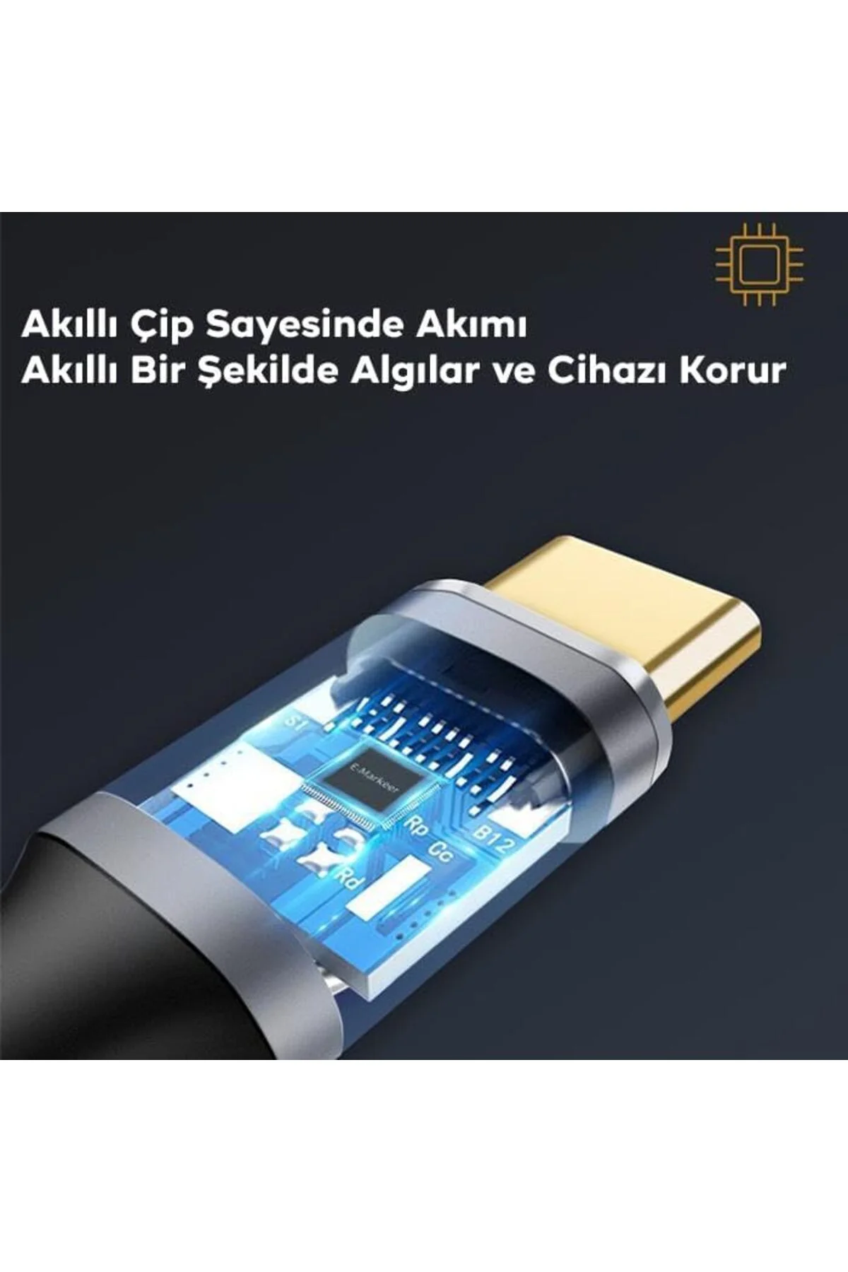gzmshop 1MT 100W 5A 10Gbps Type C Uzatma Kablosu, Şarj, Data ve G