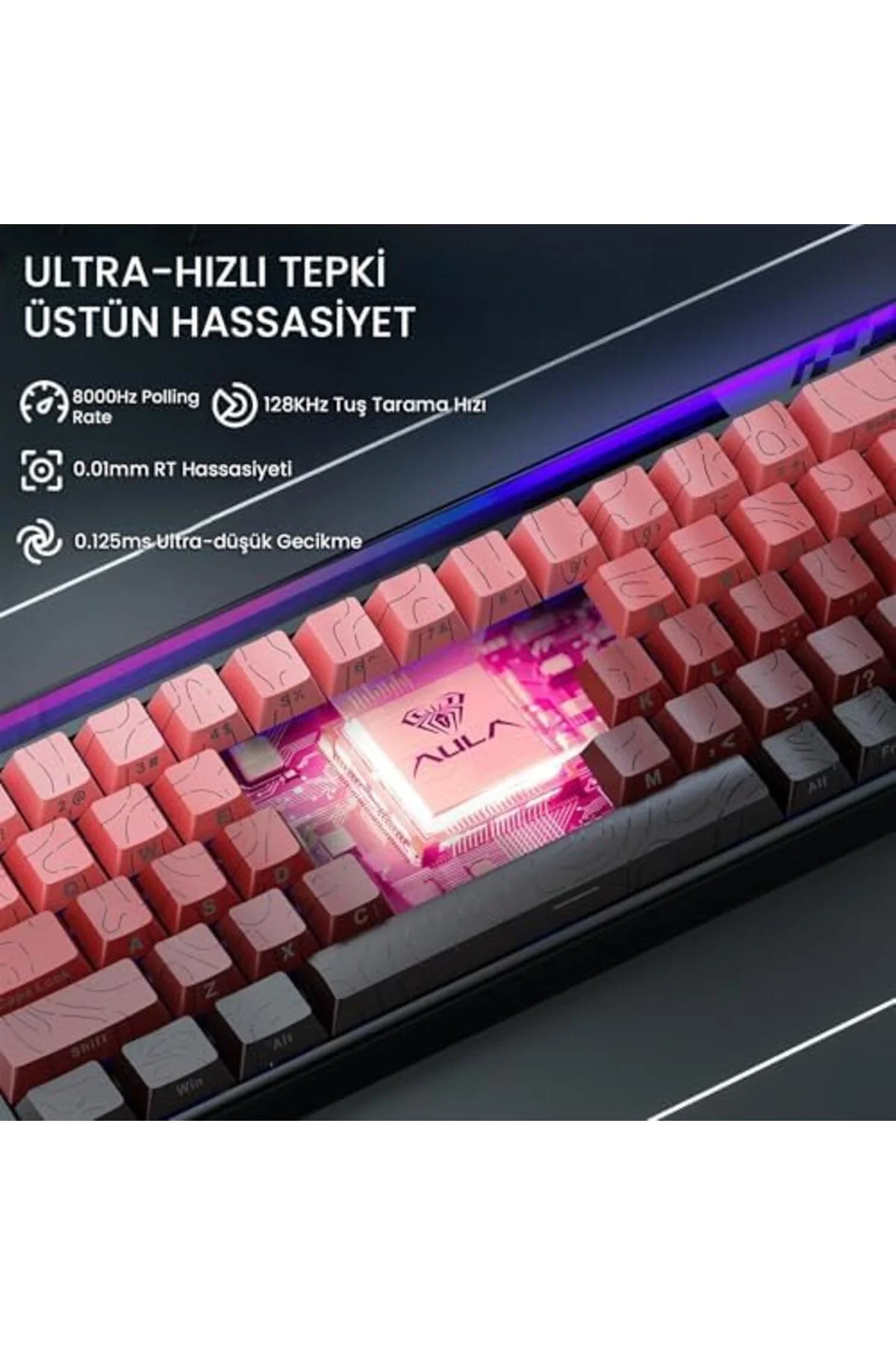 gzmshop Aula Hero 68 He Manyetik Klavye Trigger Dragon Switch 800