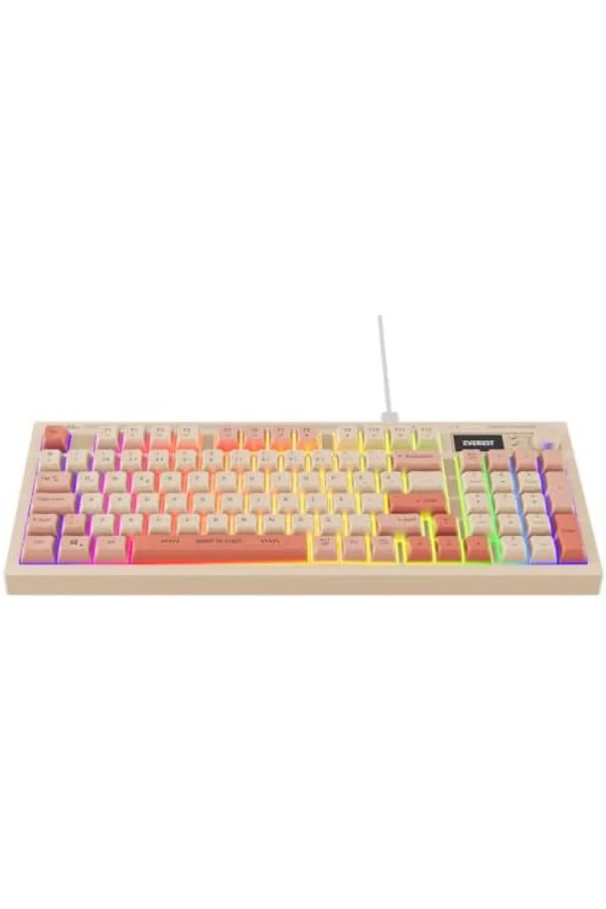 gzmshop KB-79 SILENT PRO Bej/Pembe/Turuncu SESSİZ RGB Q Membrane 