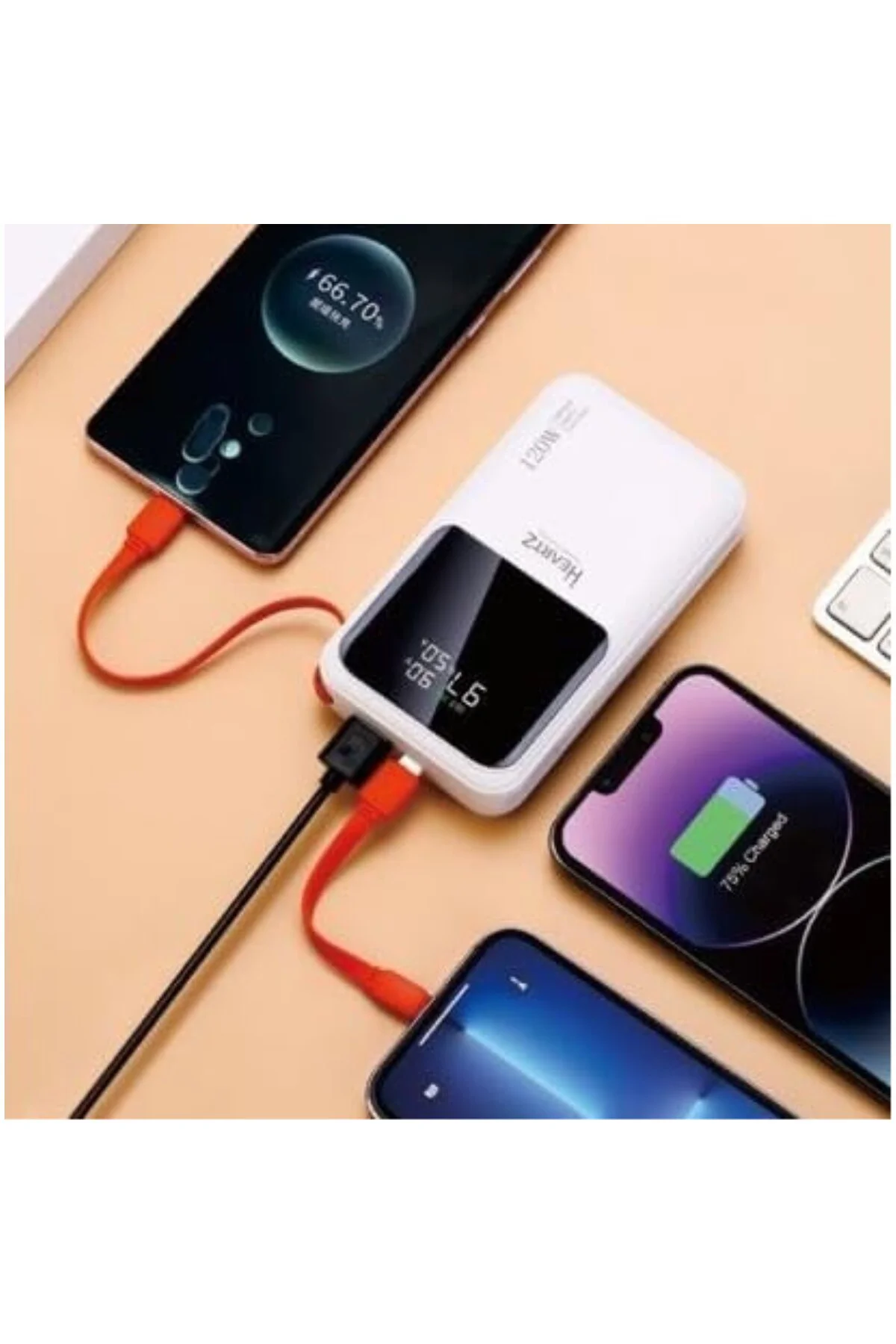H007 20000 MH PD 45W ve USB 120W FAST HIZLI ŞARJ DAHİLİ TYPE C VE