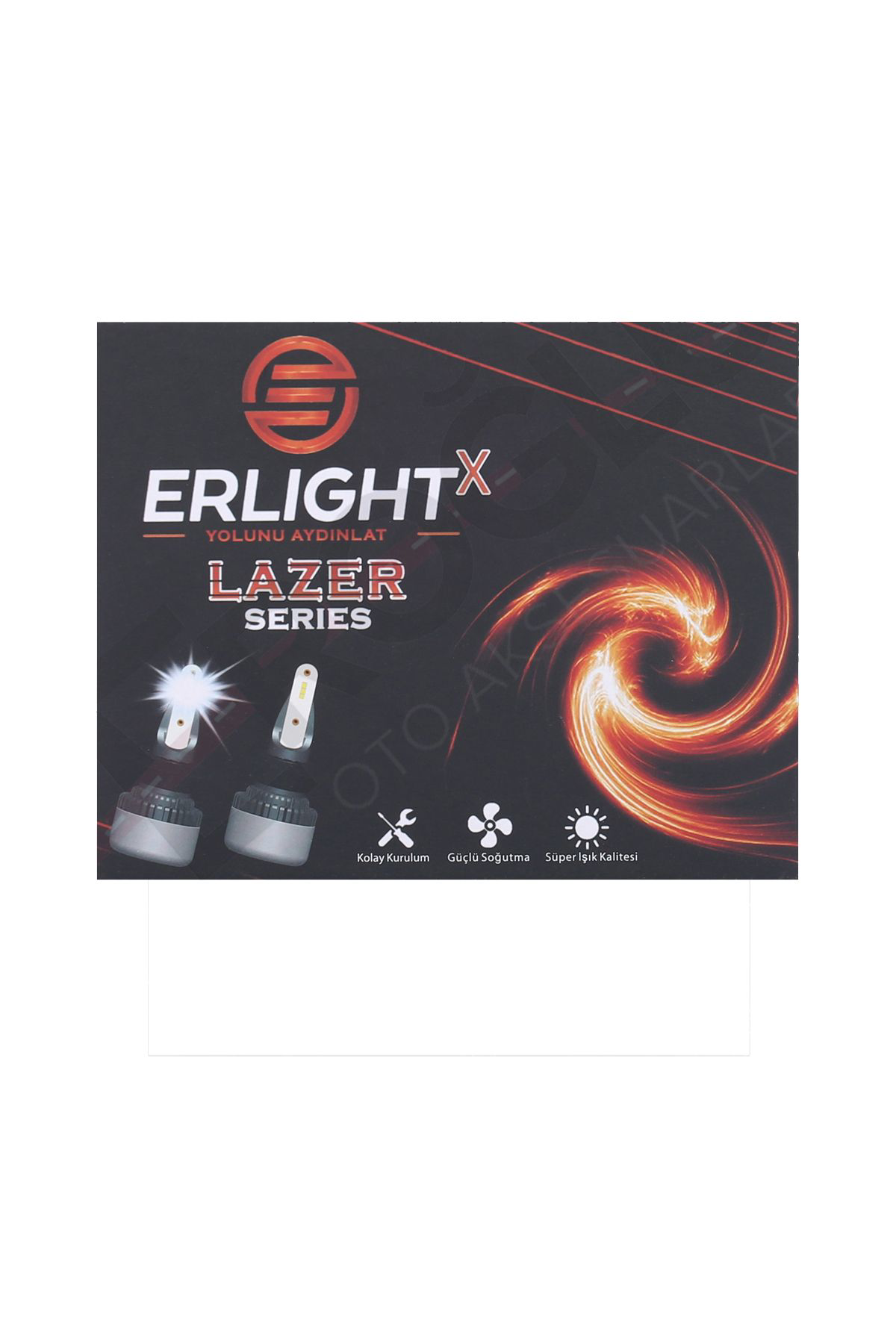 Nice Shop H11 Erlight X Lazer Serisi Led Xenon Uzun-Kisa Beyaz-Yeni Nesi İnce 12000 Lümen Şimşek Etkili 6000K