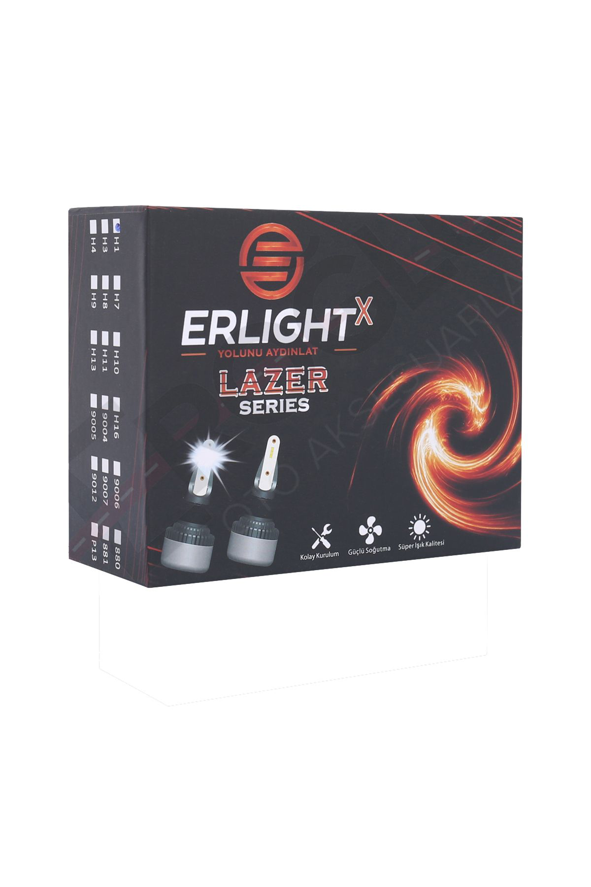 Nice Shop H11 Erlight X Lazer Serisi Led Xenon Uzun-Kisa Beyaz-Yeni Nesi İnce 12000 Lümen Şimşek Etkili 6000K