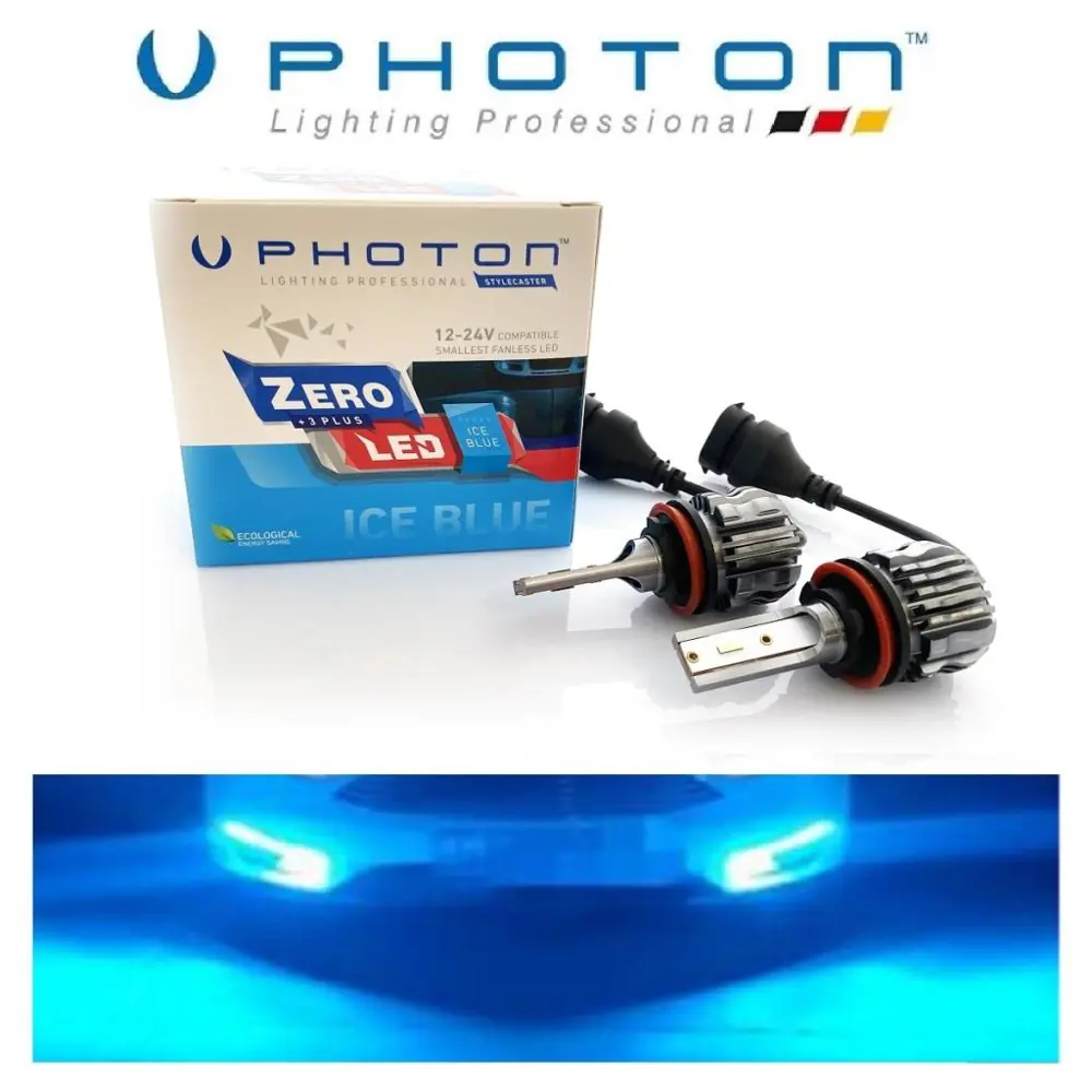 H11 LED Xenon Oto Ampul Zero Fansız Buz Mavi